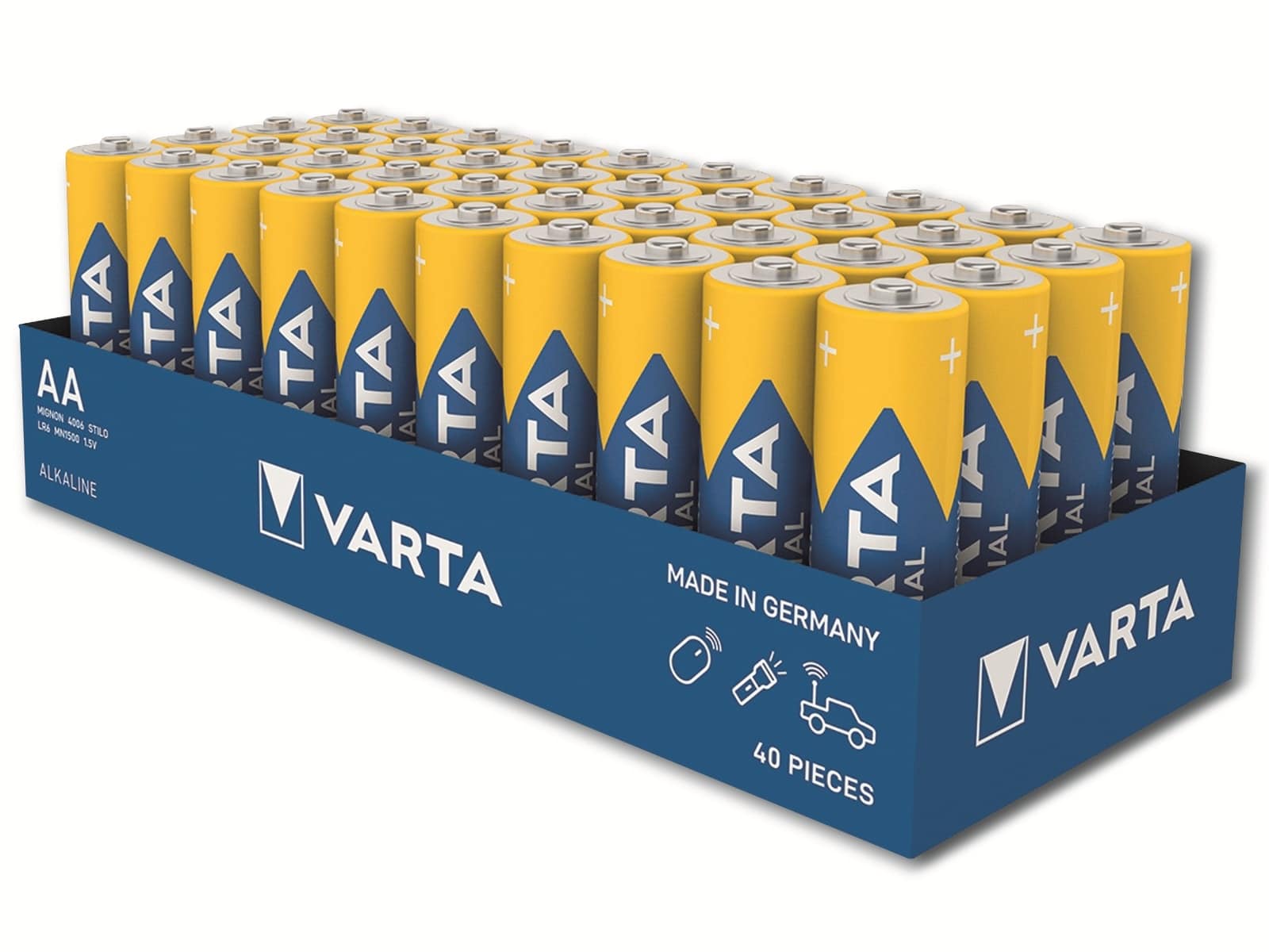 VARTA Batterie Alkaline, Mignon, AA, LR06, 1.5V, Industrial Pro, 40 Stück VARTA Batterie Alkaline, Mignon, AA, LR06, 1.5V, Industrial Pro, 40 Stück