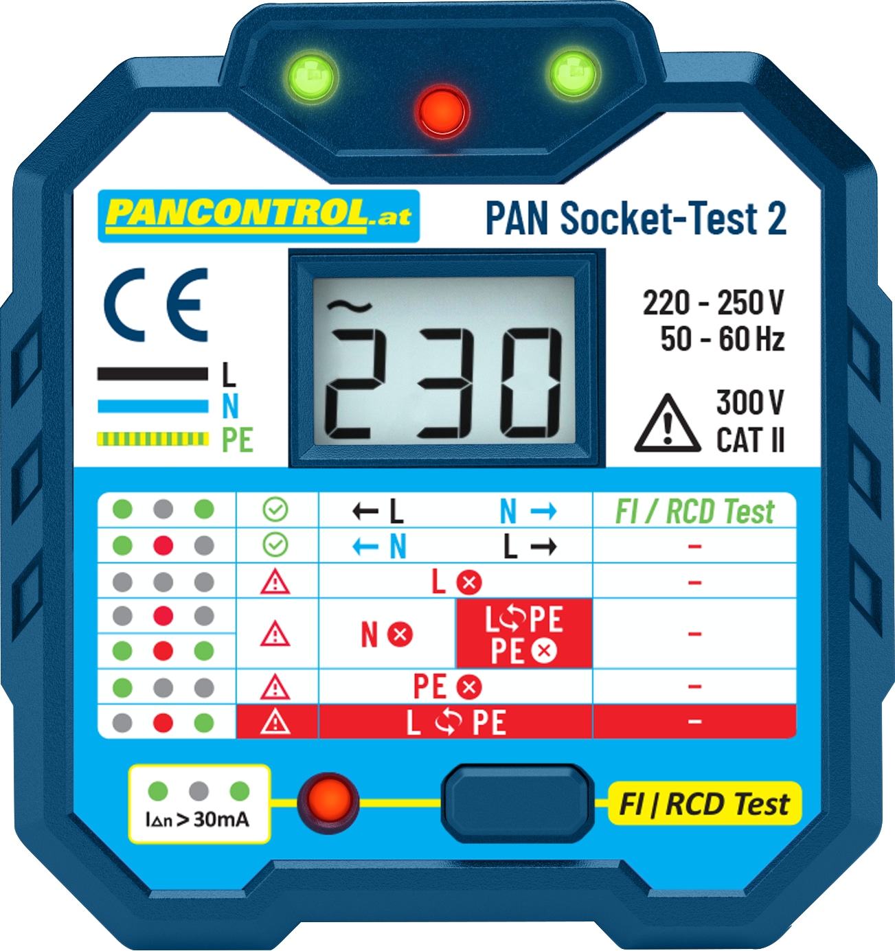 PANCONTROL Steckdosentester PAN Socket-Test-2 PANCONTROL Steckdosentester PAN Socket-Test-2