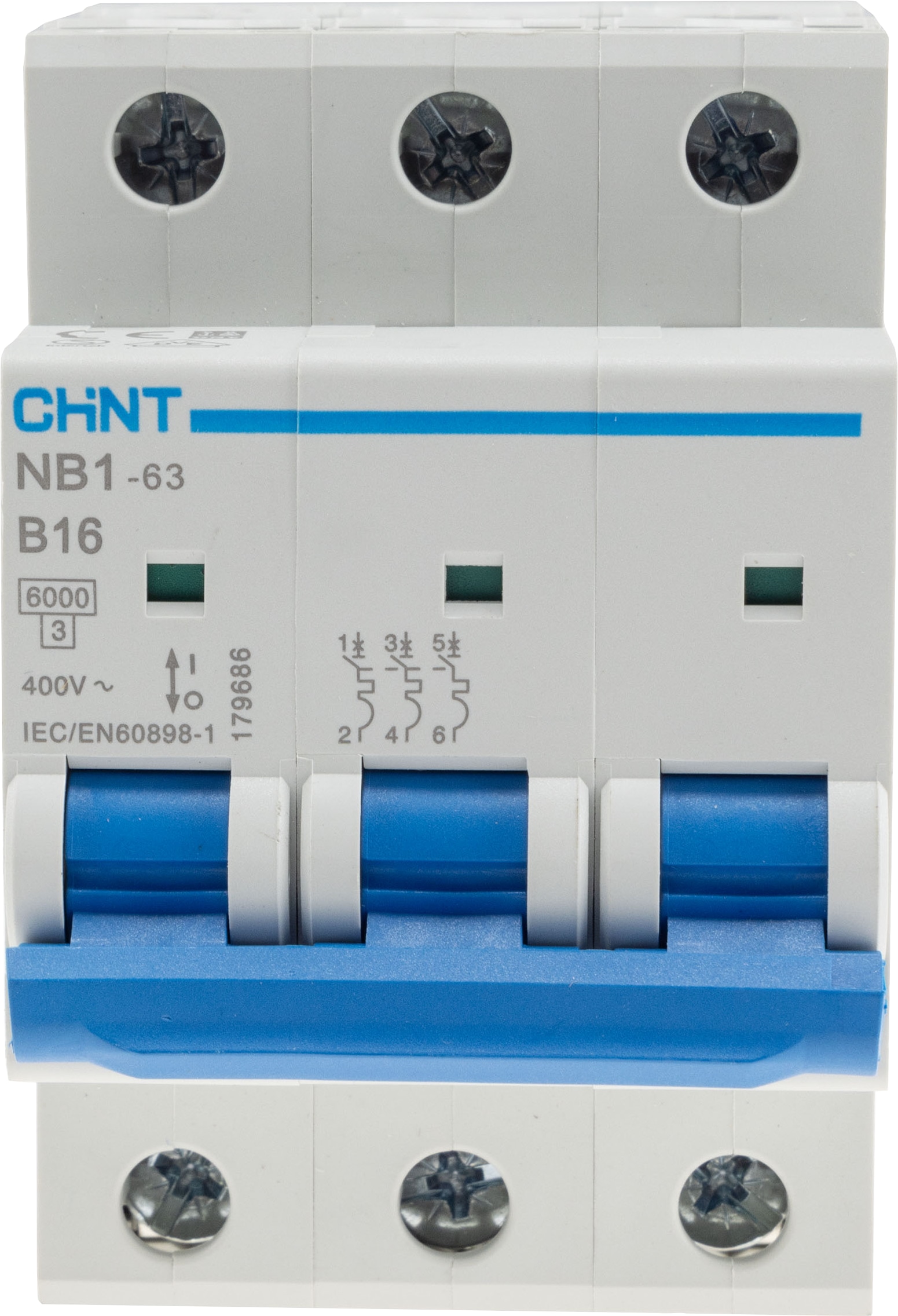 CHINT Leitungsschutzschalter 23895, B16, 16 A, 3-polig CHINT Leitungsschutzschalter 23895, B16, 16 A, 3-polig