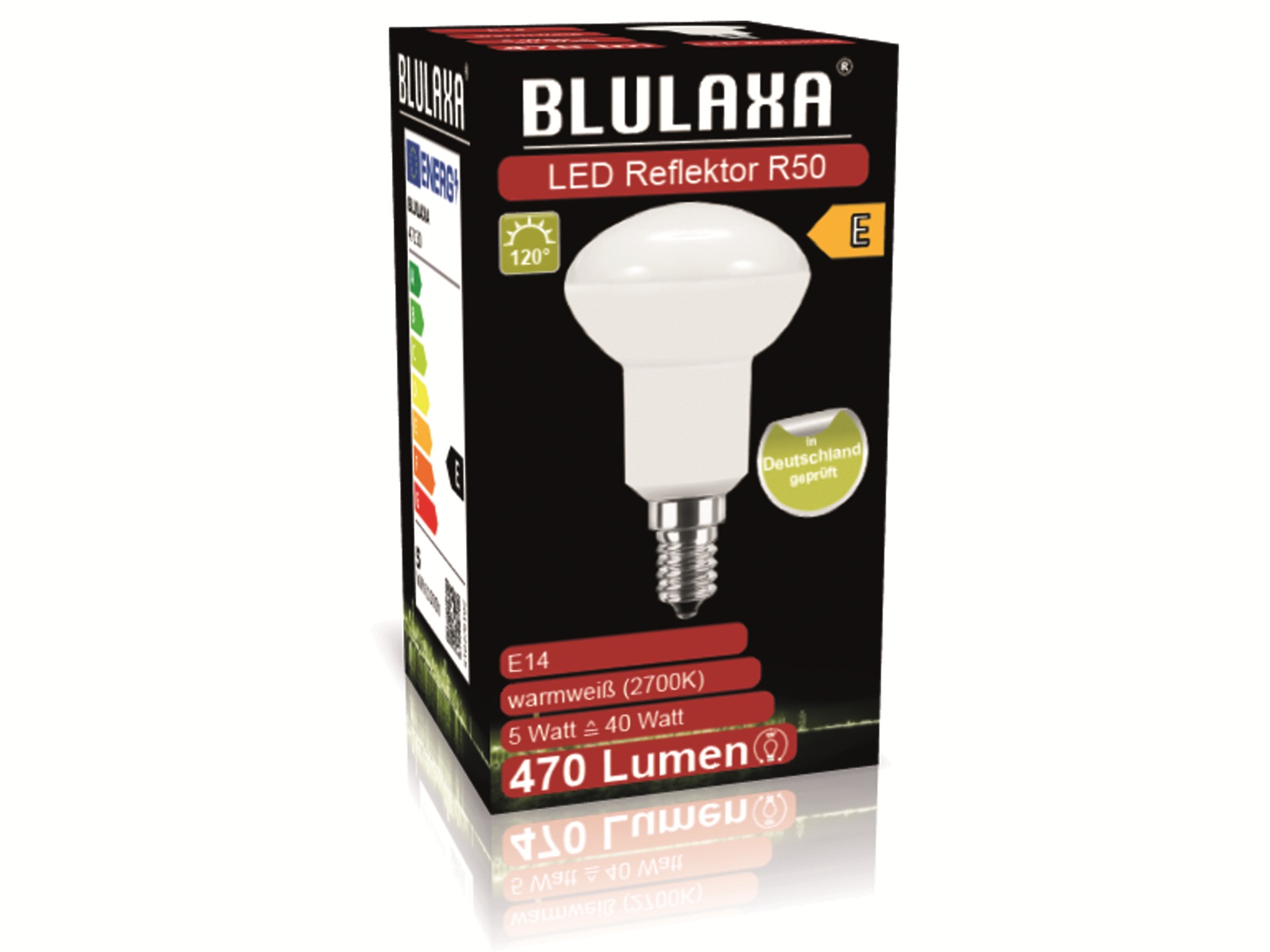 BLULAXA LED-SMD-Lampe, R50, E14, EEK: E, 5 W, 470 lm, 2700 K BLULAXA LED-SMD-Lampe, R50, E14, EEK: E, 5 W, 470 lm, 2700 K