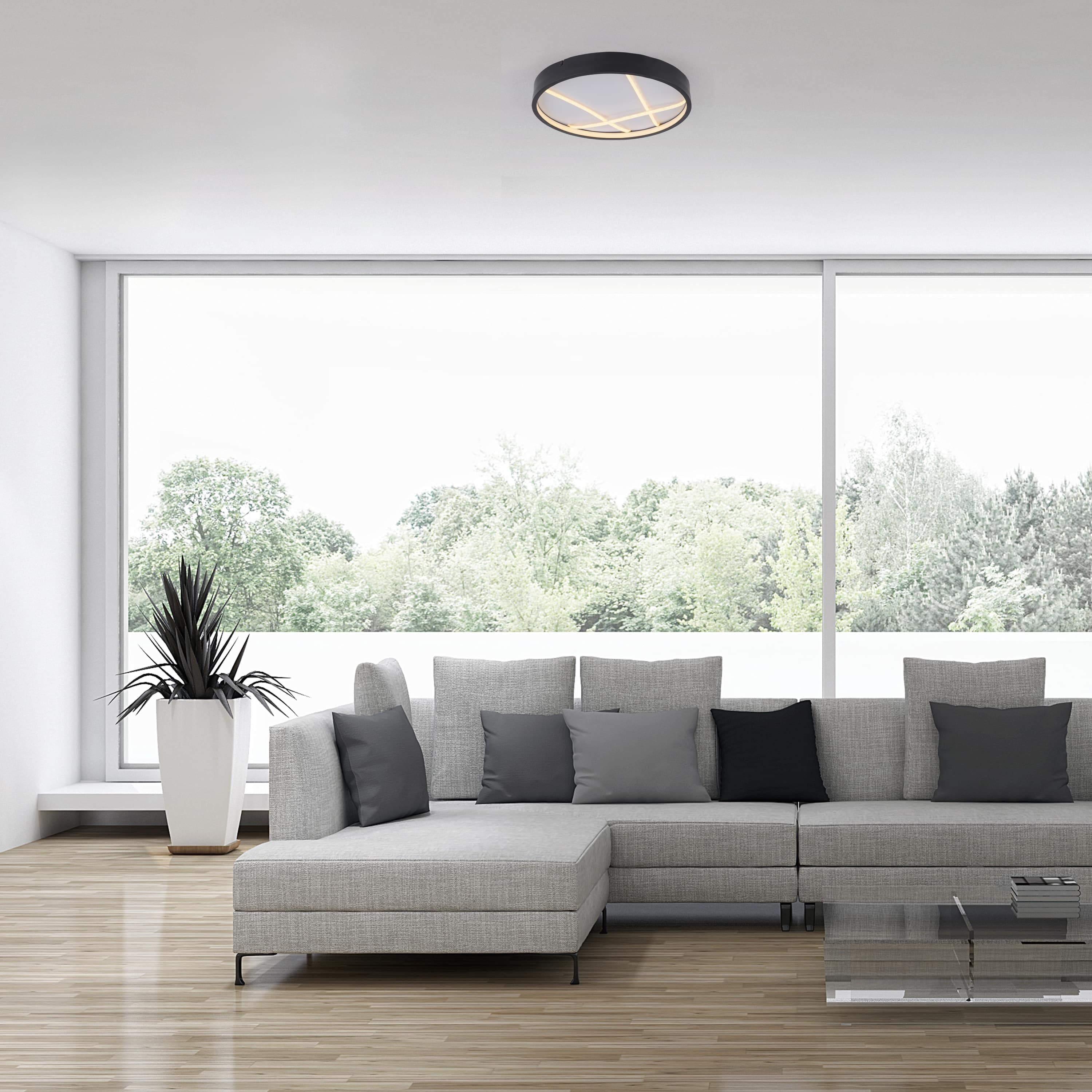 JUST LIGHT LED-Deckenleuchte 14091-18, 33W, 3000K, 4250lm, warmweiß, IP20, schwarz JUST LIGHT LED-Deckenleuchte 14091-18, 33W, 3000K, 4250lm, warmweiß, IP20, schwarz