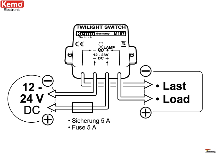 KEMO Dämmerungsschalter 12...28 V/DC M197
