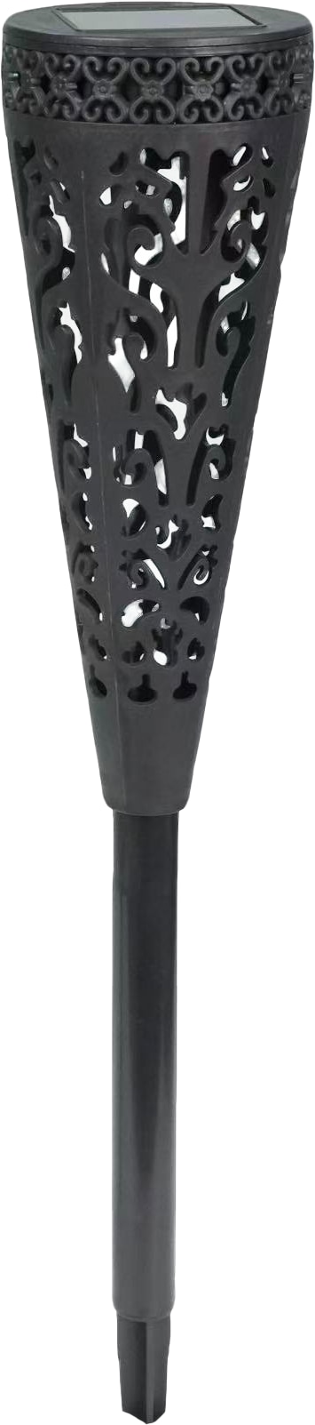 BLULAXA Solar LED-Gartenleuchte 51017, 1600K, IP44, Flackereffekt, schwrz