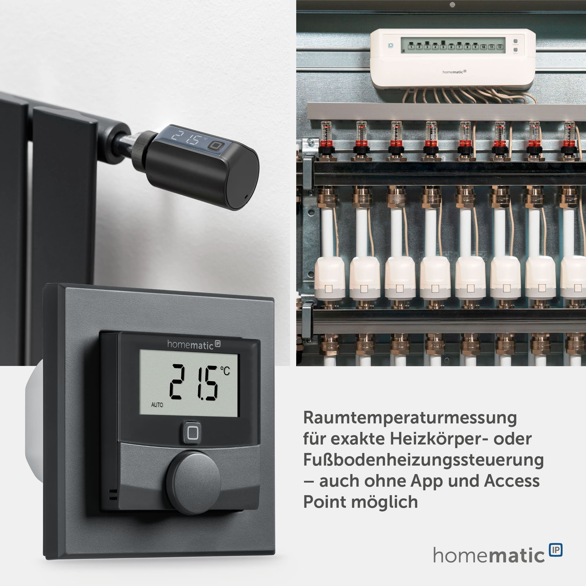 HOMEMATIC IP 159928A0, Wandthermostat mit Schaltausgang, anthrazit HOMEMATIC IP 159928A0, Wandthermostat mit Schaltausgang, anthrazit