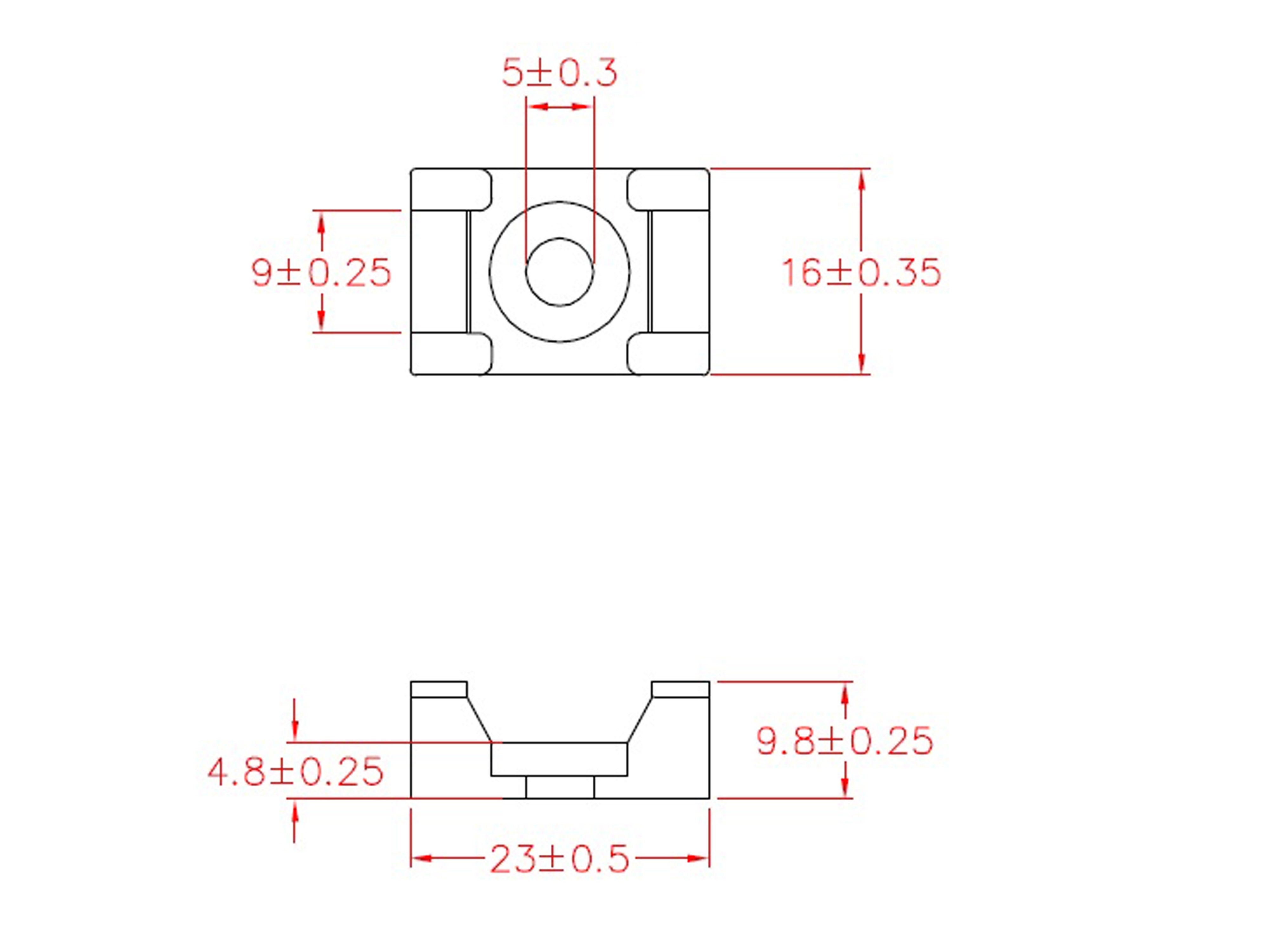 KSS Befestigungssockel schraubbar Polyamid 6.6, Natur, Befestigungsloch 5, L=23, B=16, 1 Stück KSS Befestigungssockel schraubbar Polyamid 6.6, Natur, Befestigungsloch 5, L=23, B=16, 1 Stück