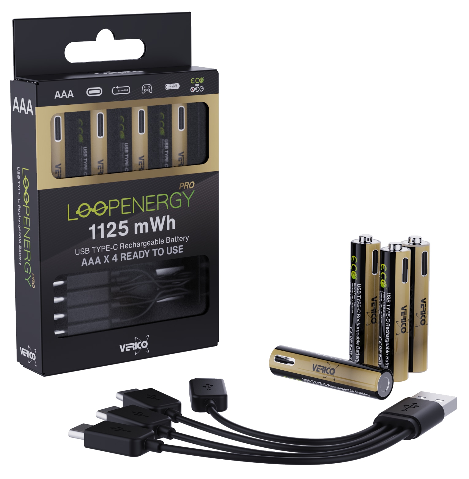 VERICO Li-Ion-Akku Loop Energy, AAA PRO, 4er Pack VERICO Li-Ion-Akku Loop Energy, AAA PRO, 4er Pack