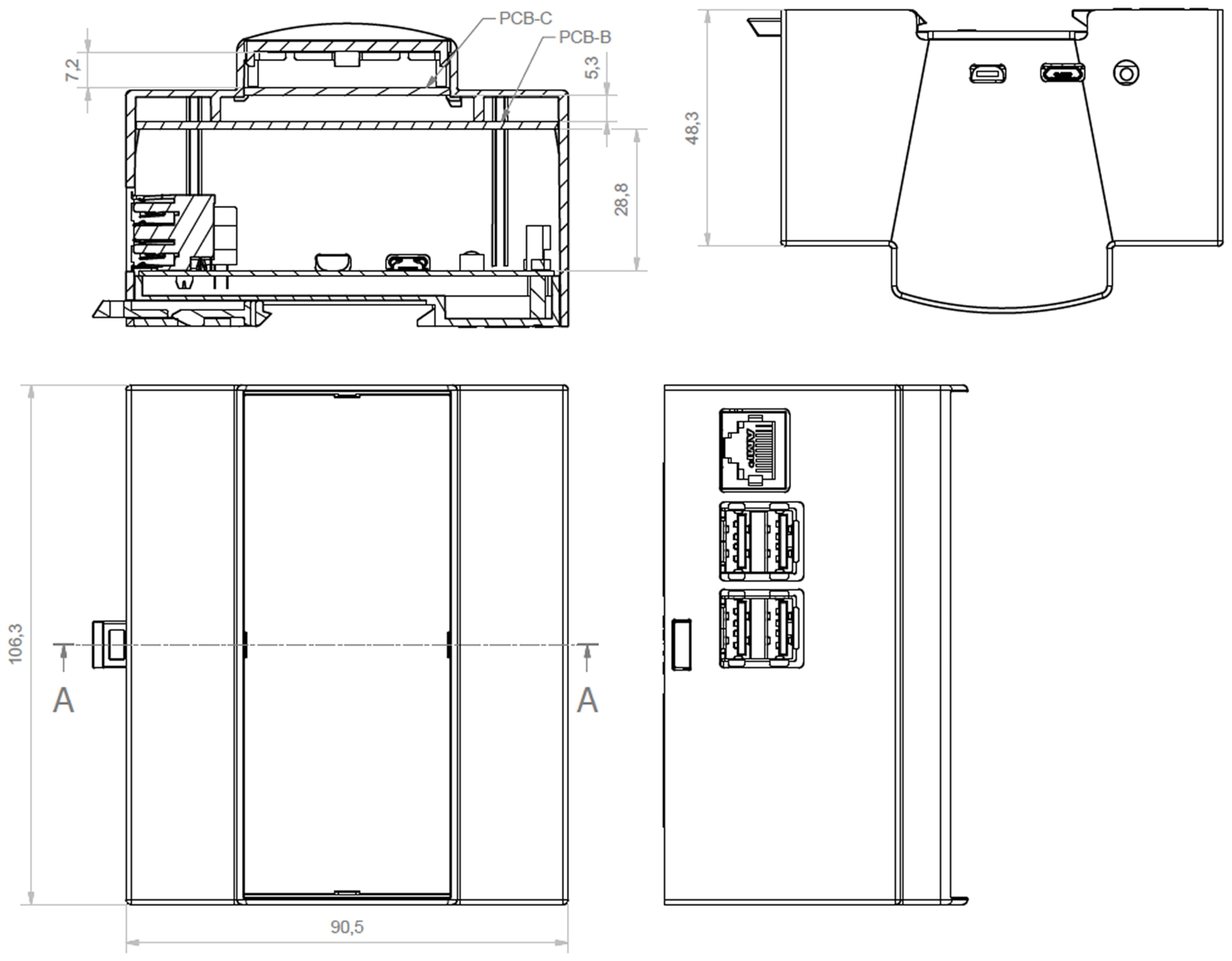 ITALTRONIC Hutschienen-Gehäuse für ODROID-C1, 6TE ITALTRONIC Hutschienen-Gehäuse für ODROID-C1, 6TE