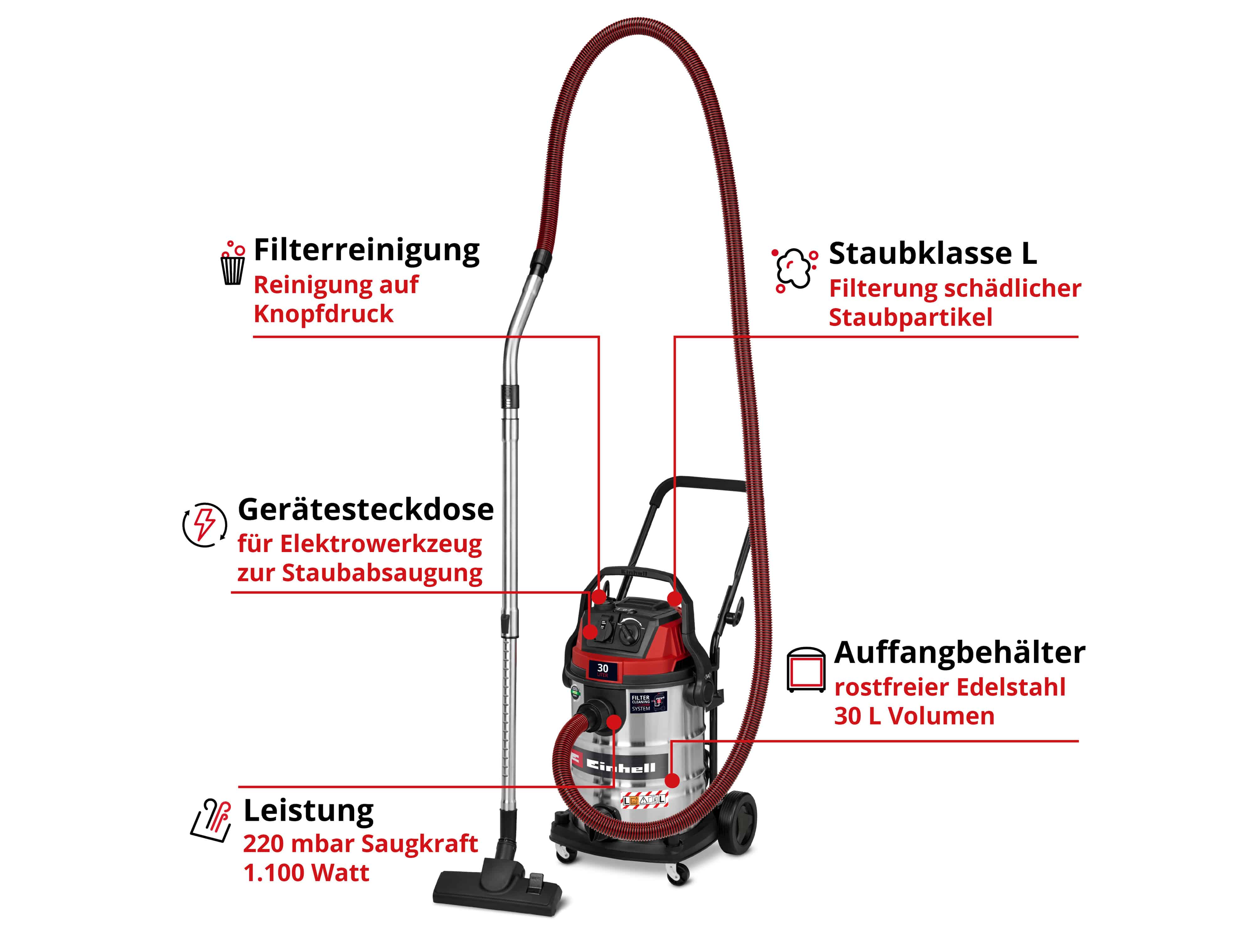 EINHELL Nass-Trockensauger TE-VC 3080 SACL, 2347440 EINHELL Nass-Trockensauger TE-VC 3080 SACL, 2347440