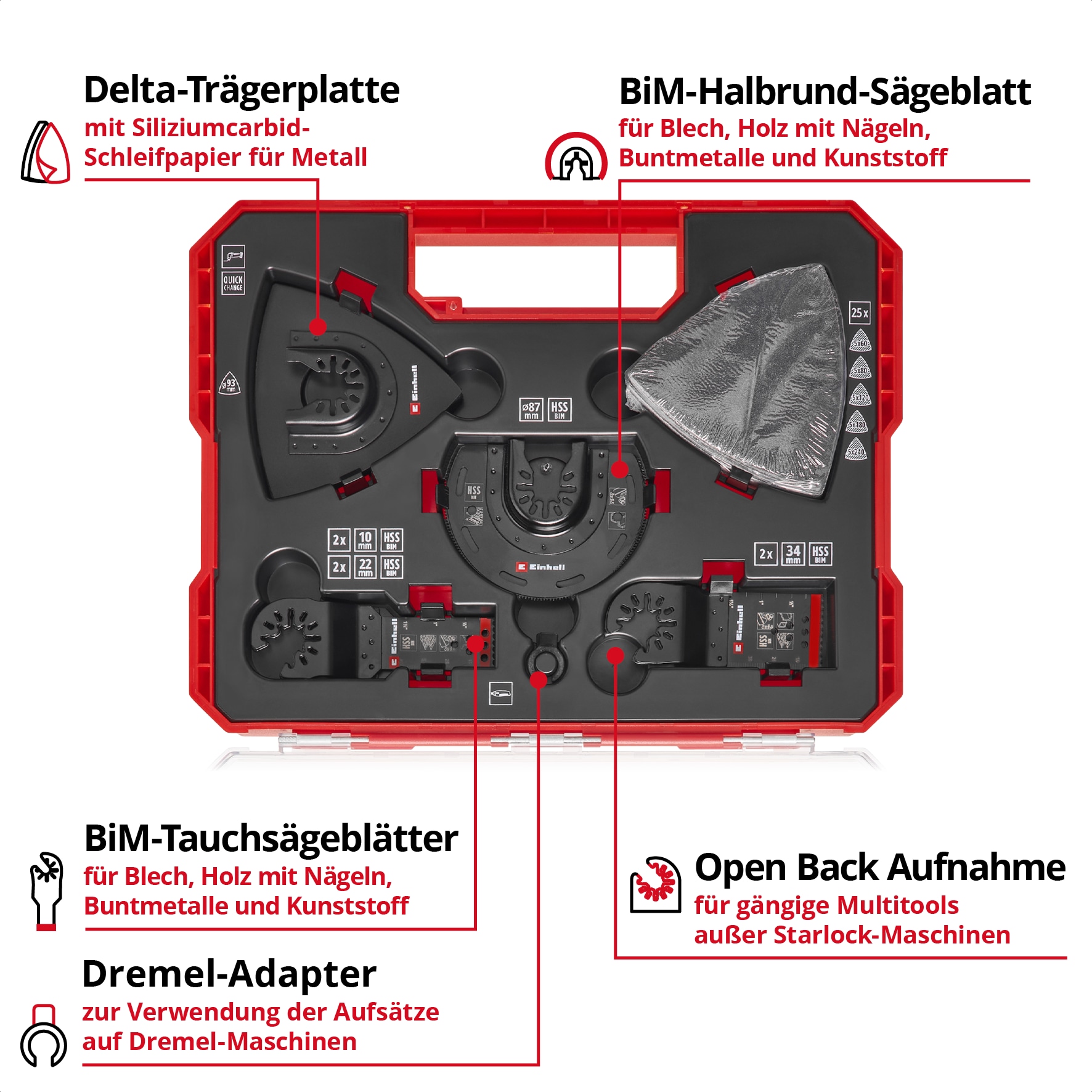 EINHELL Multitool-Set, 708135, XL-PLUS-Case, 35-teilig EINHELL Multitool-Set, 708135, XL-PLUS-Case, 35-teilig