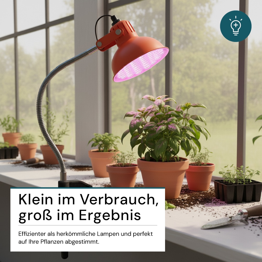 LUXULA LED-Pflanzenlampe, E27, 18W, 1200K, 580lm, warmweiß, IP20 LUXULA LED-Pflanzenlampe, E27, 18W, 1200K, 580lm, warmweiß, IP20
