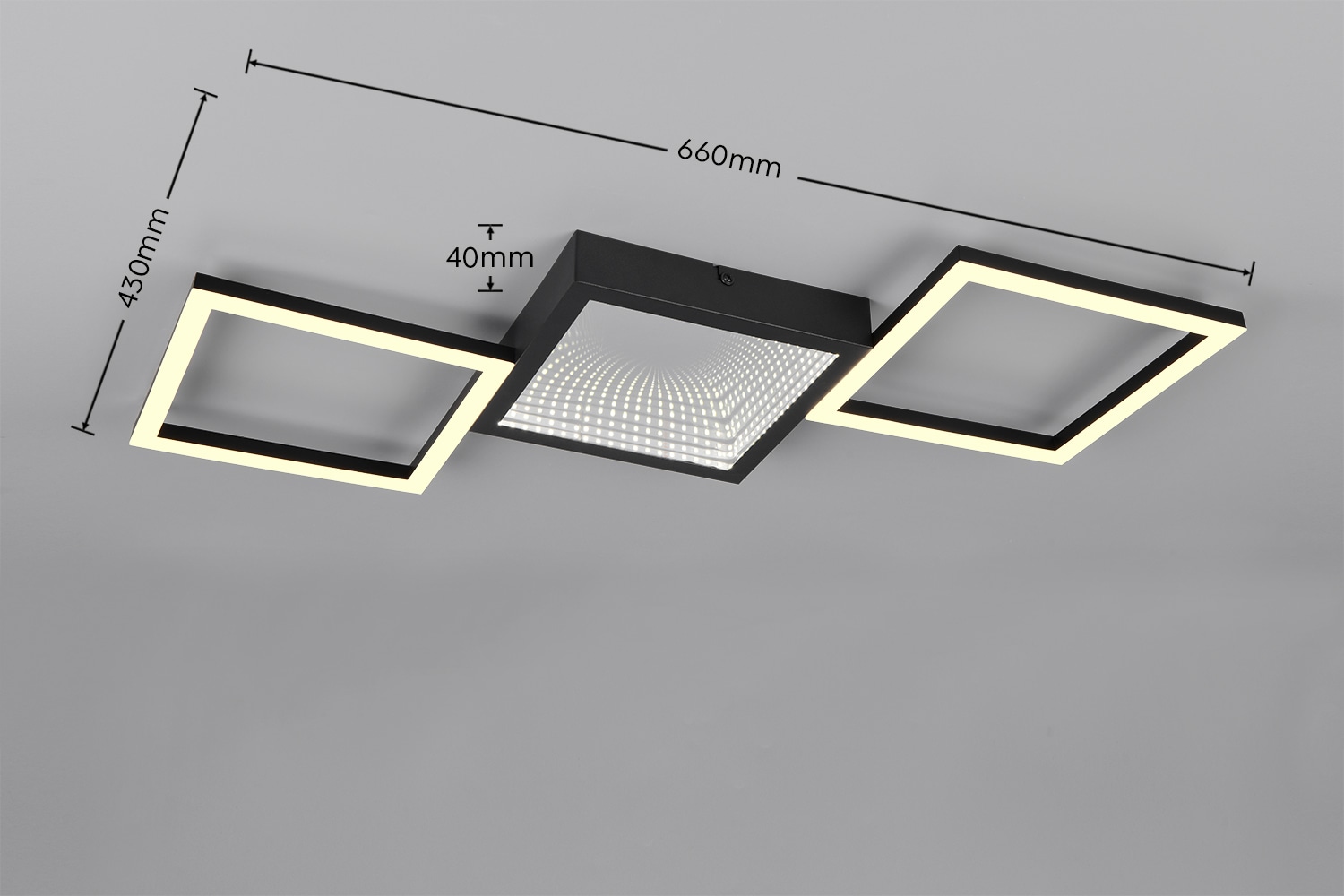 REALITY LED-Deckenleuchte GELO, R64471132, 24 W, 2500 lm, 3000 K, schwarz REALITY LED-Deckenleuchte GELO, R64471132, 24 W, 2500 lm, 3000 K, schwarz
