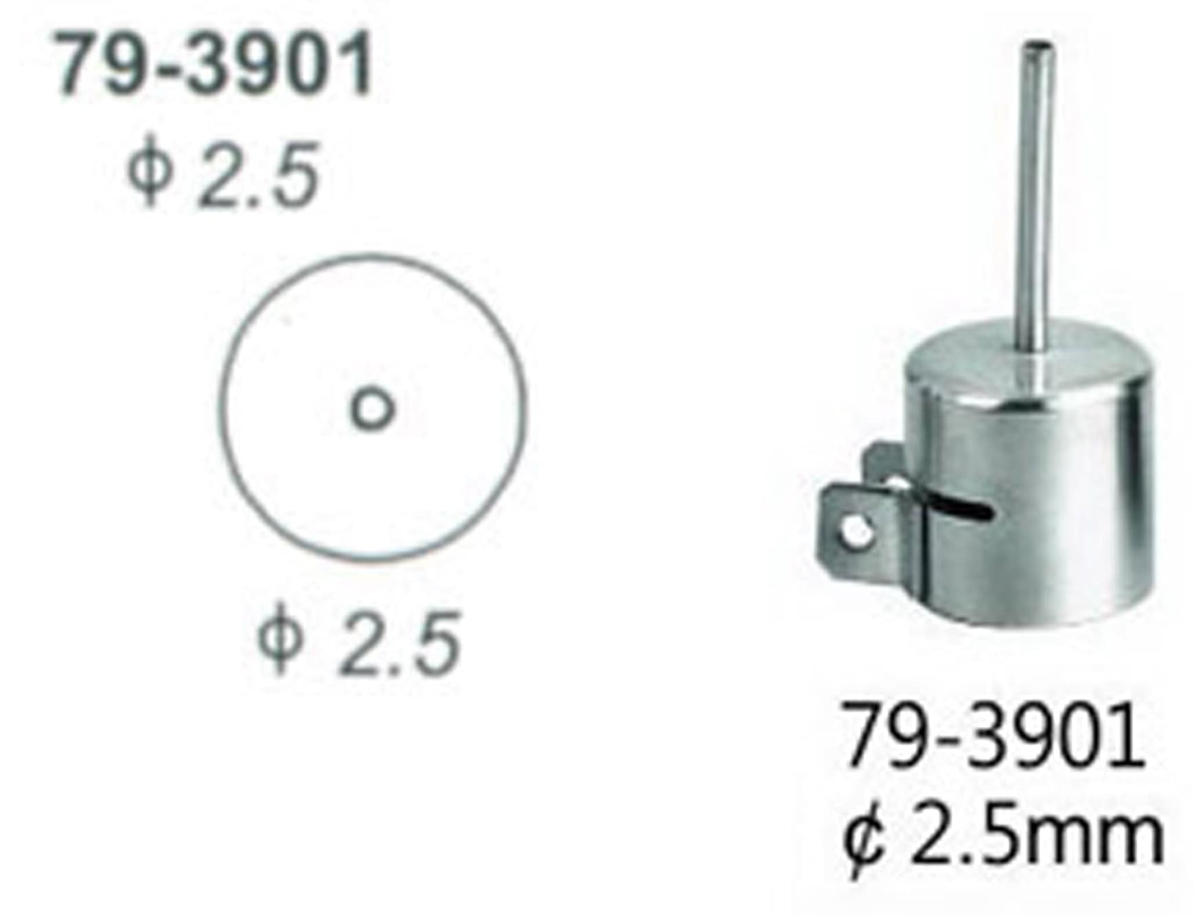 Ersatzdüse für Heißluft-Lötstation ZD-939, 2,5 mm Ersatzdüse für Heißluft-Lötstation ZD-939, 2,5 mm