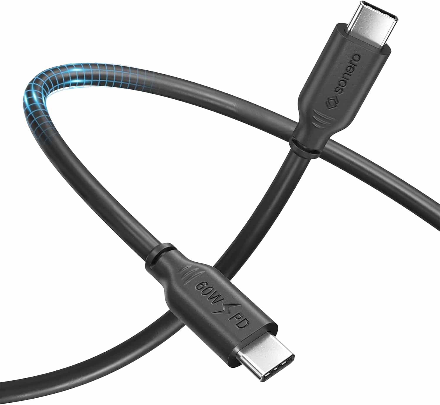 SONERO USB-C Kabel SPC-U200-005 60W PD 0,5m schwarz SONERO USB-C Kabel SPC-U200-005 60W PD 0,5m schwarz