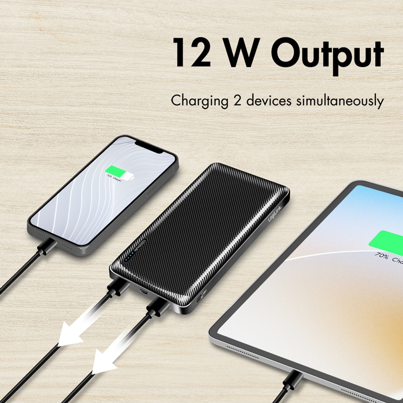 LOGILINK POWERBANK PA0316, 10.000mAh, 2-fach USB-A Ausgang