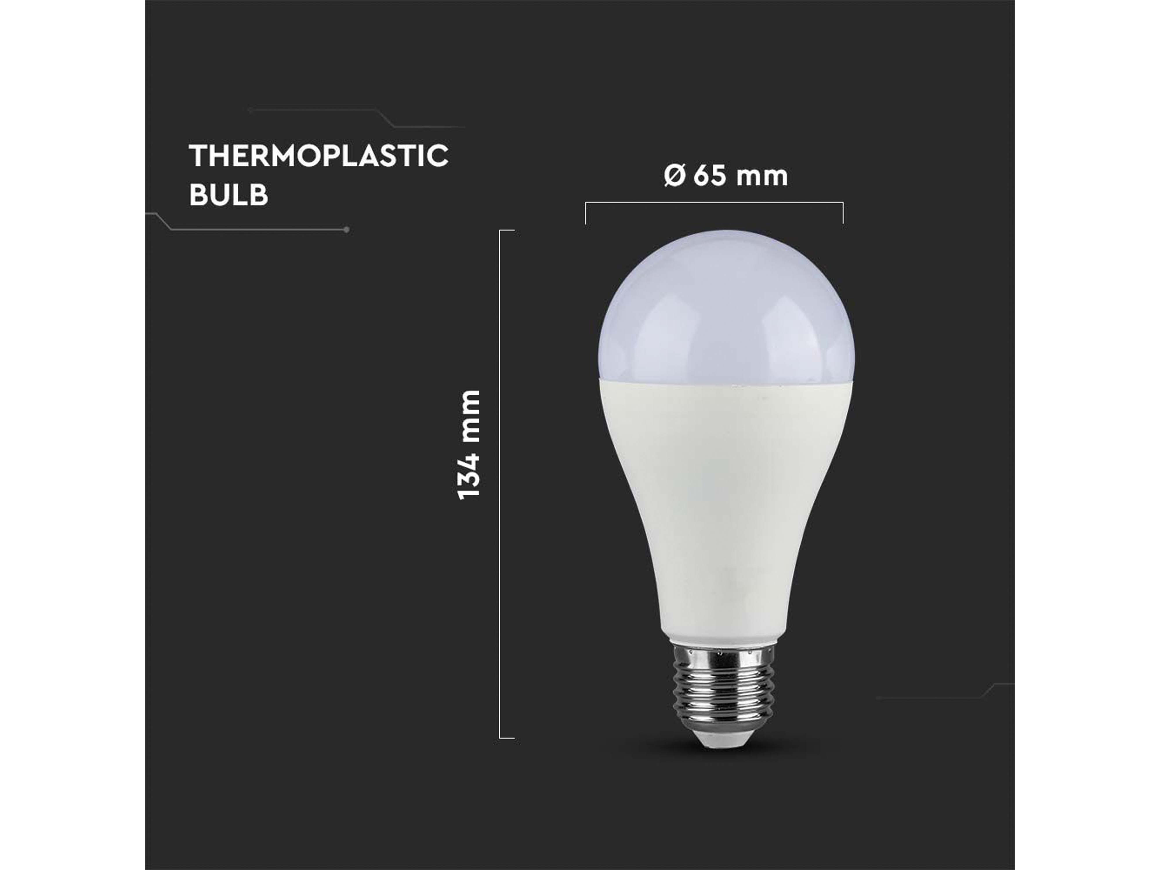 V-TAC LED-Lampe, Tropfenform, E27, EEK: F, 15W, 1521lm, 4000K V-TAC LED-Lampe, Tropfenform, E27, EEK: F, 15W, 1521lm, 4000K