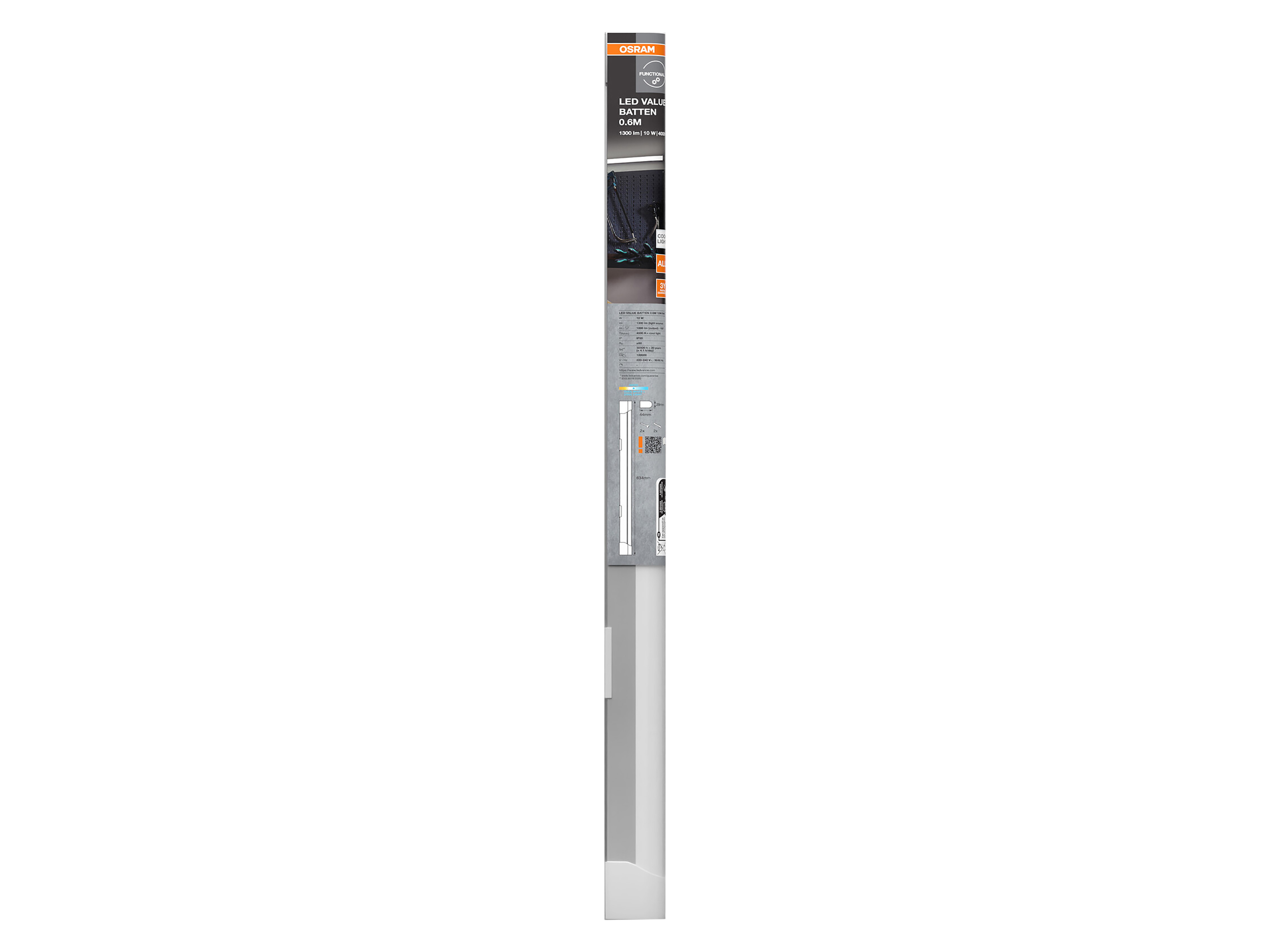 OSRAM LED-Lichtleiste, 10 W, 1000 lm, 4000 K, IP20, neutralweiß, 0,60m