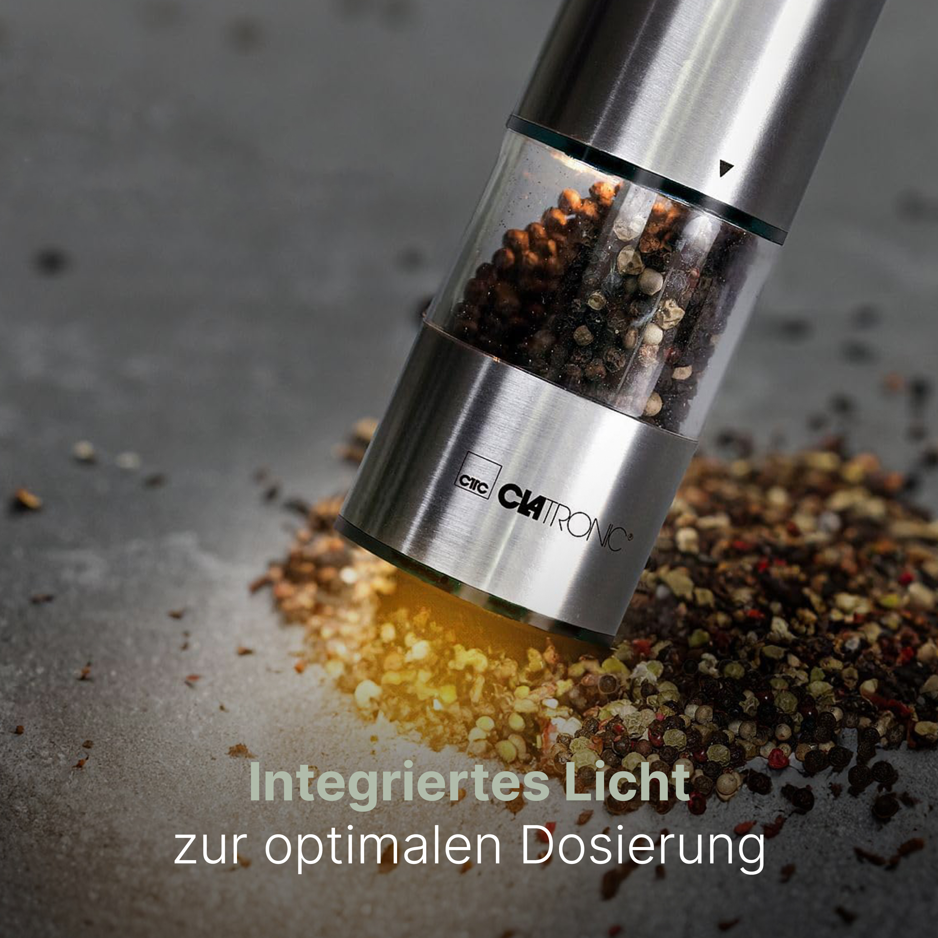 CLATRONIC Salz & Pfeffermühle PSM 3004 N, elektrisch, mit Licht, Karamik-Mahlwerk CLATRONIC Salz & Pfeffermühle PSM 3004 N, elektrisch, mit Licht, Karamik-Mahlwerk