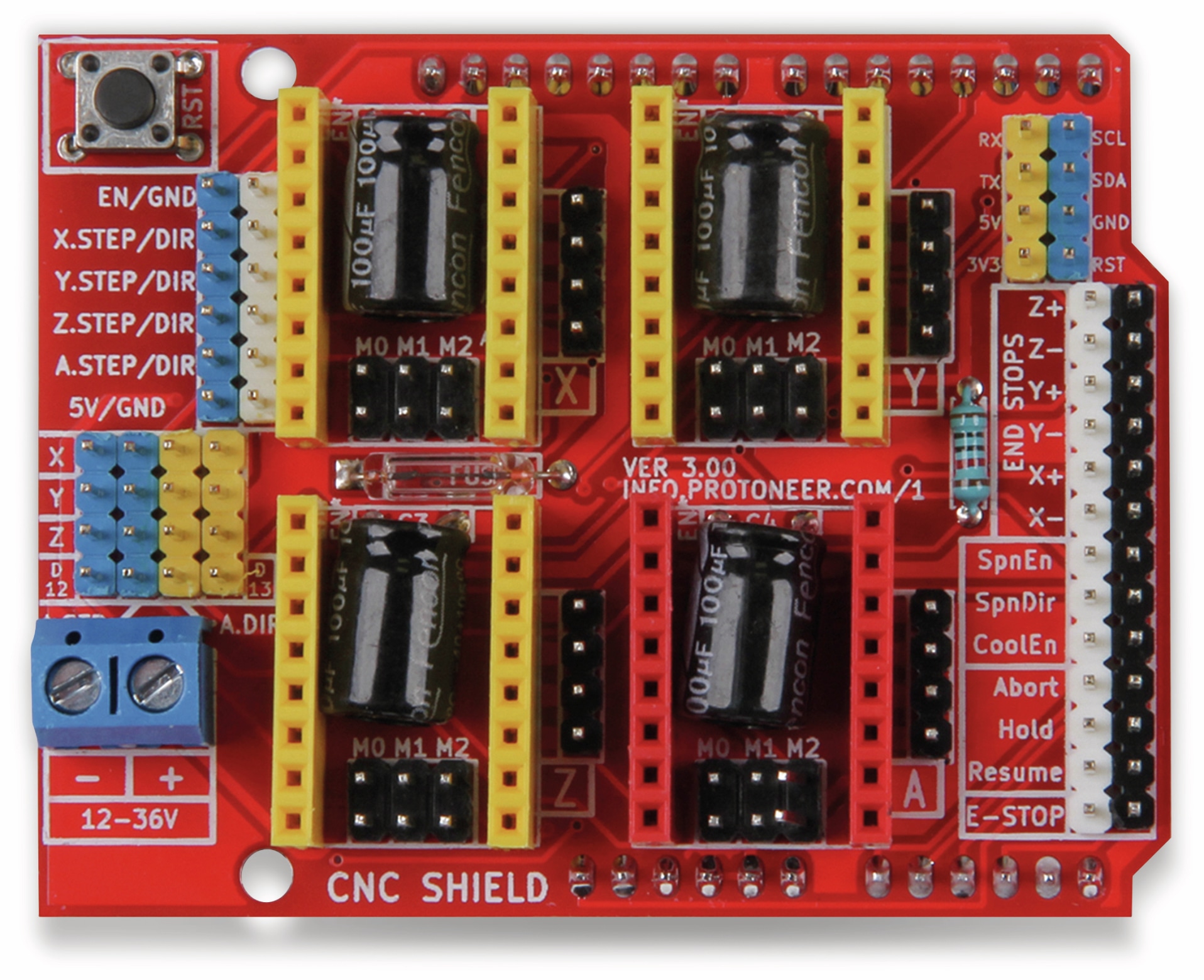 JOY-IT Controllerboard CNC mit 4x A4988 Motortreiber für Arduino Uno JOY-IT Controllerboard CNC mit 4x A4988 Motortreiber für Arduino Uno