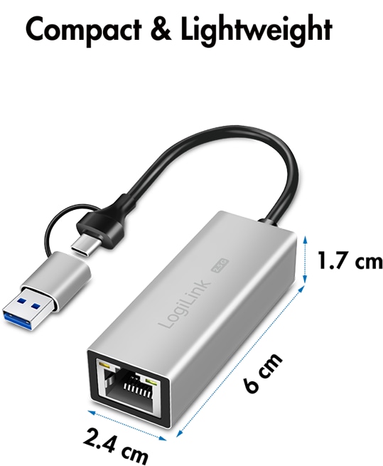 LOGILINK Netzwerkadapter UA0422 USB-A/-C 2,5G LOGILINK Netzwerkadapter UA0422 USB-A/-C 2,5G