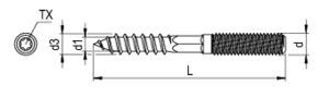 REISSER Stockschraube, M8x80, RN 306, TX25/ SW6, 25 St REISSER Stockschraube, M8x80, RN 306, TX25/ SW6, 25 St