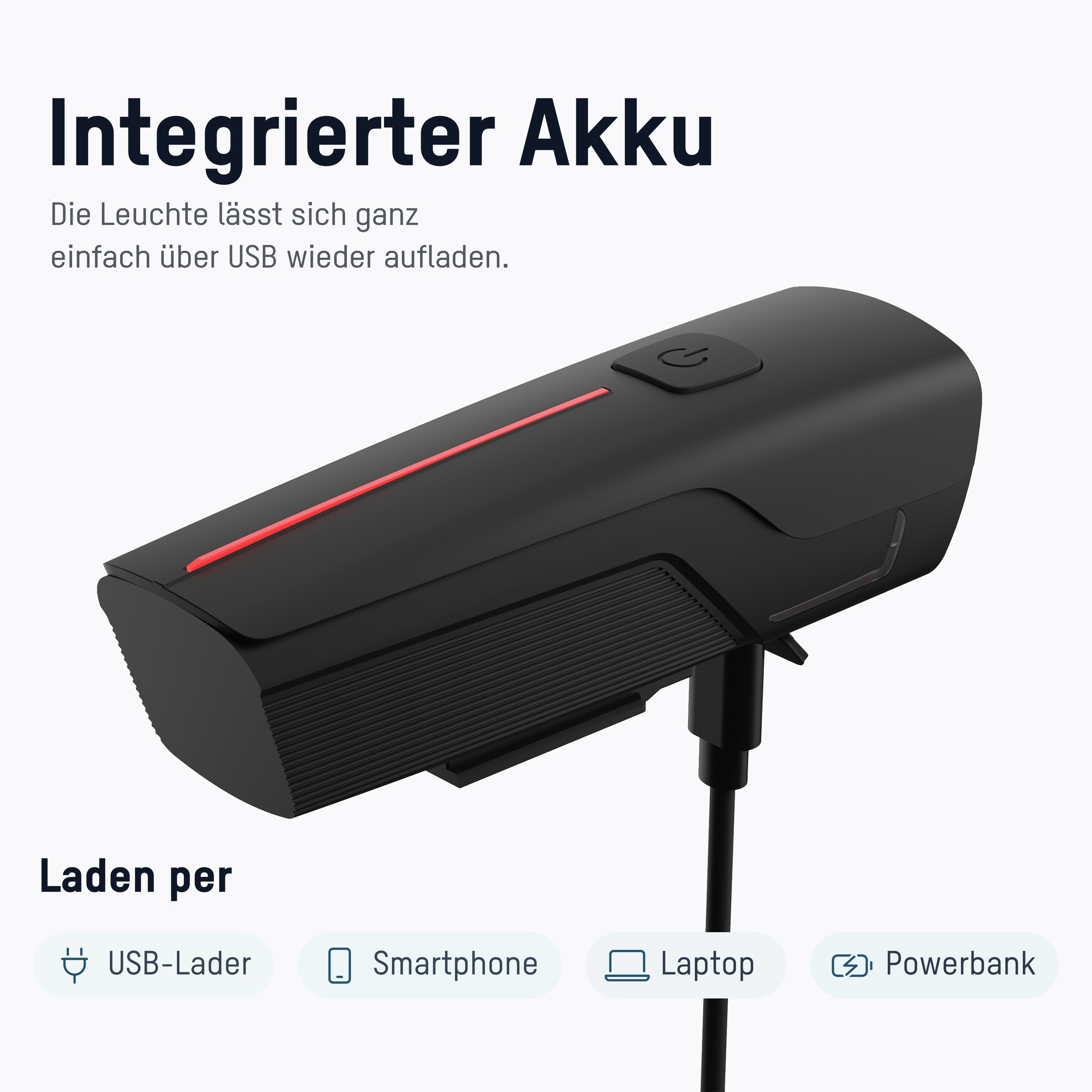 ANSMANN Fahrradlicht 1600-0524, 5 W, 2600mAh, wiederaufladbar