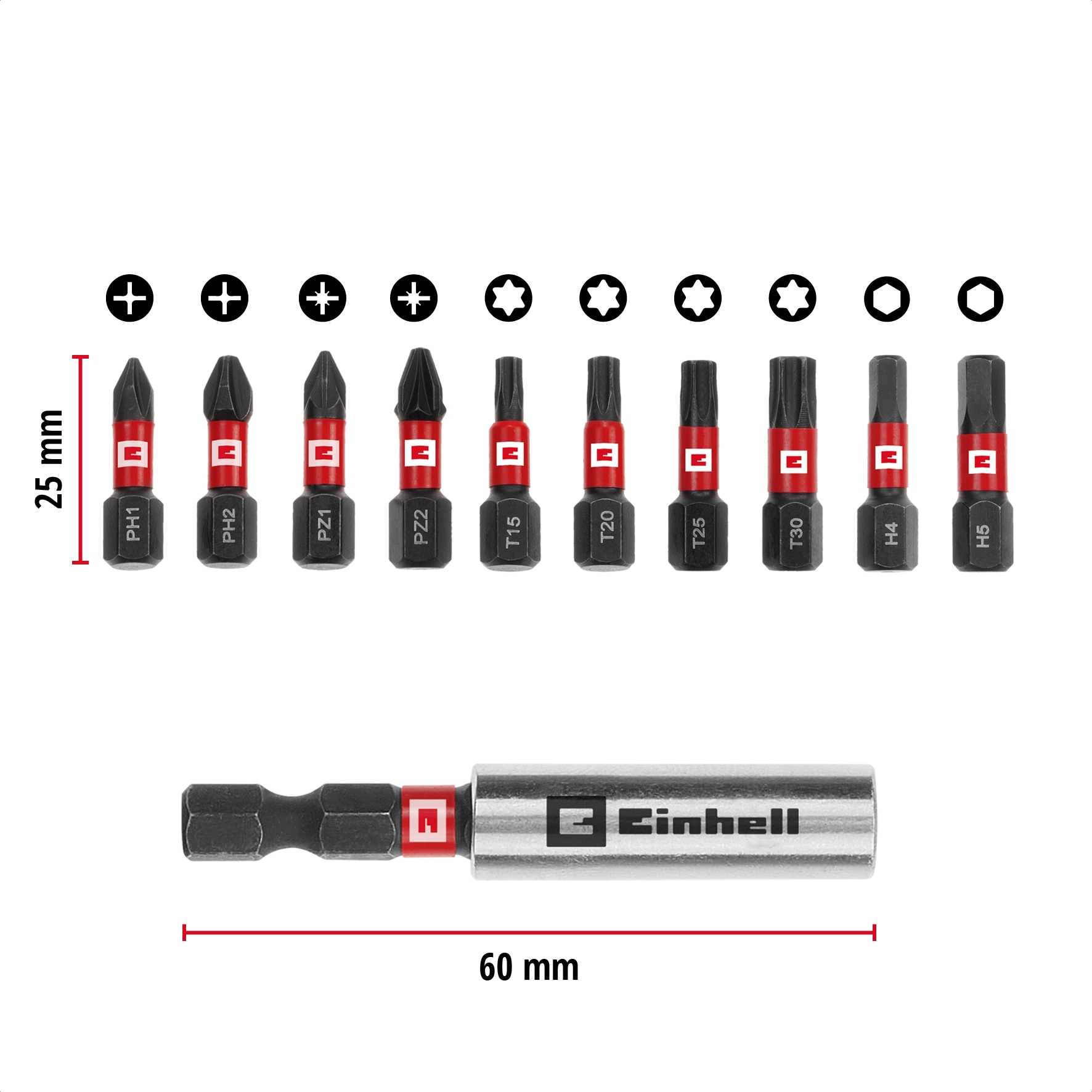 EINHELL Impact-Bit-Set, 118673, 11-teilig