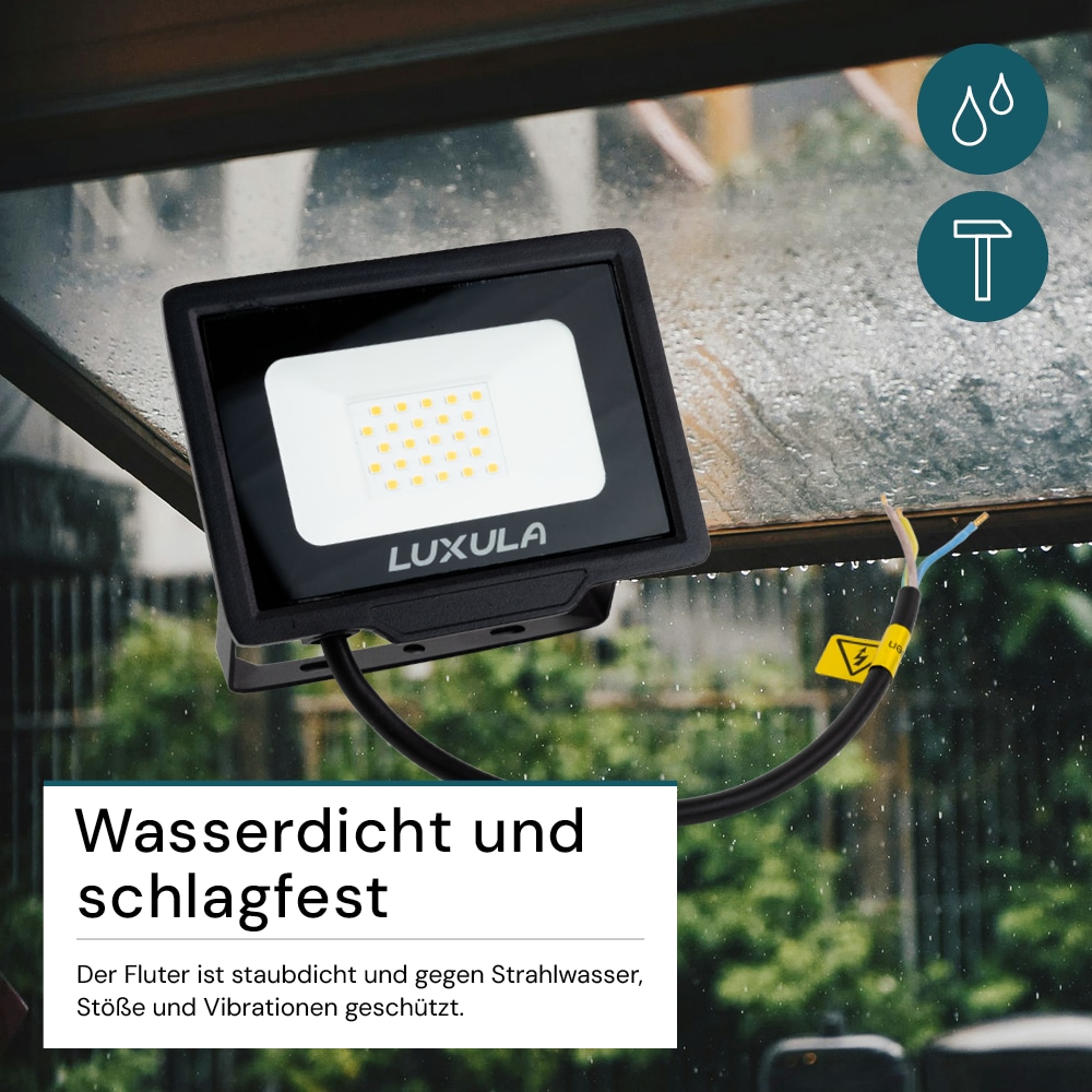 LUXULA LED-Fluter, EEK: F, 20W, 2000lm, 4000K, schwarz LUXULA LED-Fluter, EEK: F, 20W, 2000lm, 4000K, schwarz