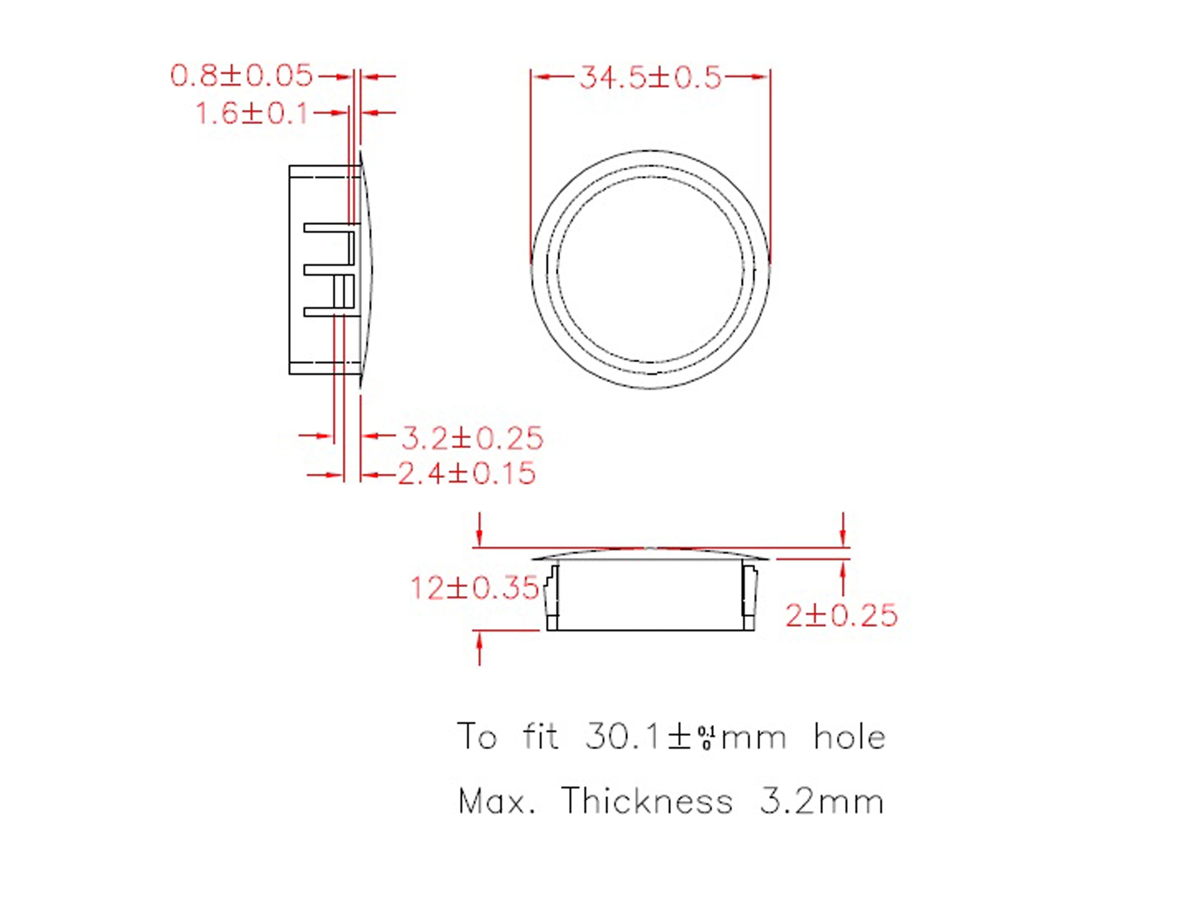 KSS Lochabdeckung Polyamid 6.6, schwarz, für Loch 30,1, Abdeckung-Ø 34,5, 1 Stück KSS Lochabdeckung Polyamid 6.6, schwarz, für Loch 30,1, Abdeckung-Ø 34,5, 1 Stück