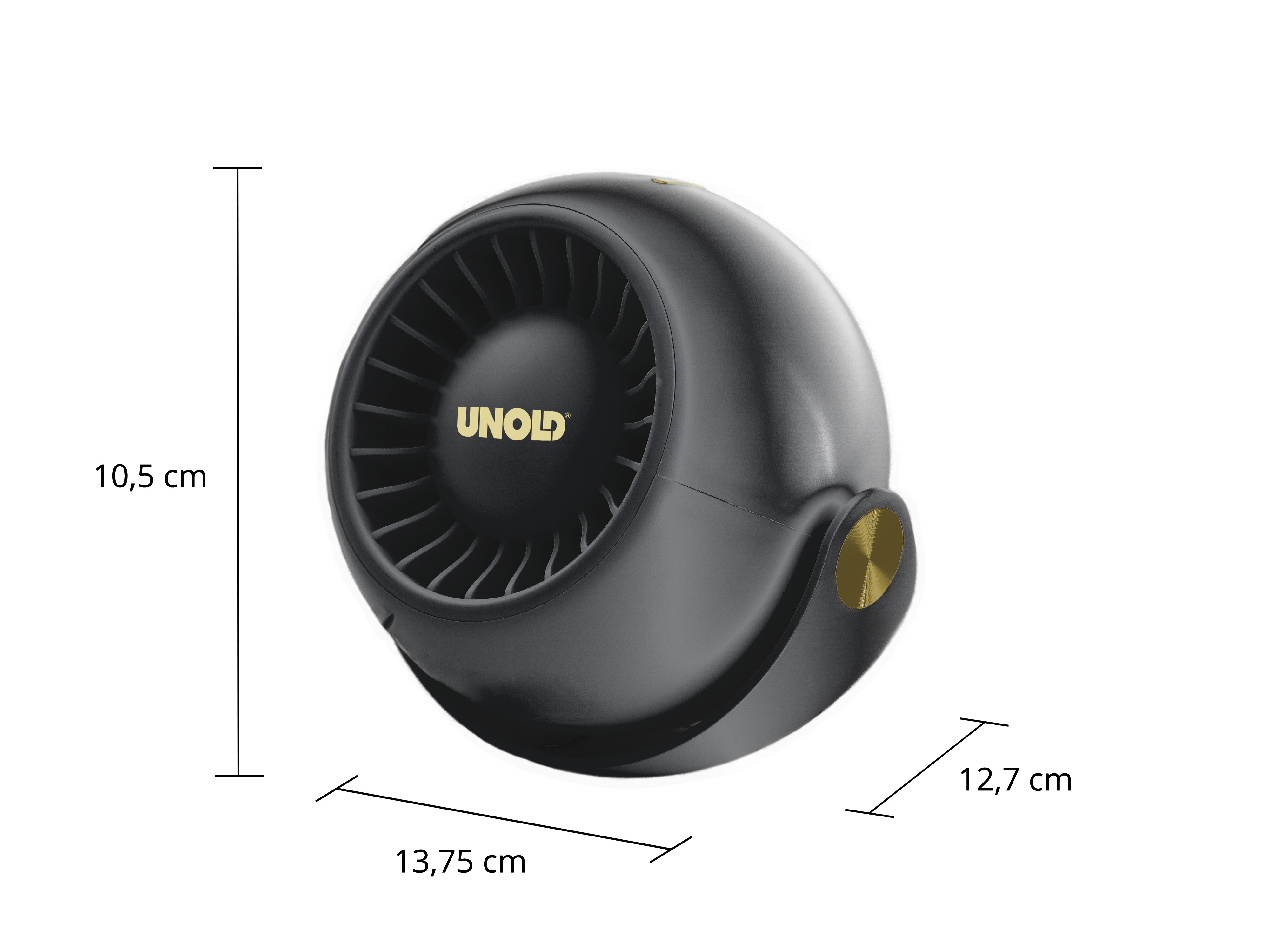 Akku-Ventilator UNOLD Breezy Bowl, (Ø x H) 90mm x 105 mm, 6W, schwarz