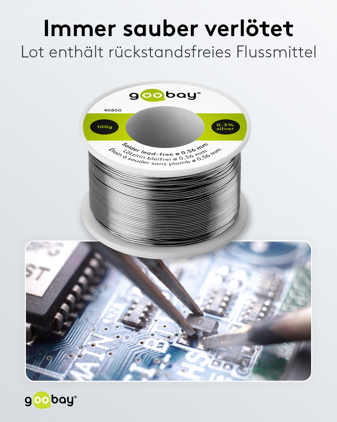 GOOBAY Lötzinn Essential, 100 g, Ø 0,56 mm GOOBAY Lötzinn Essential, 100 g, Ø 0,56 mm