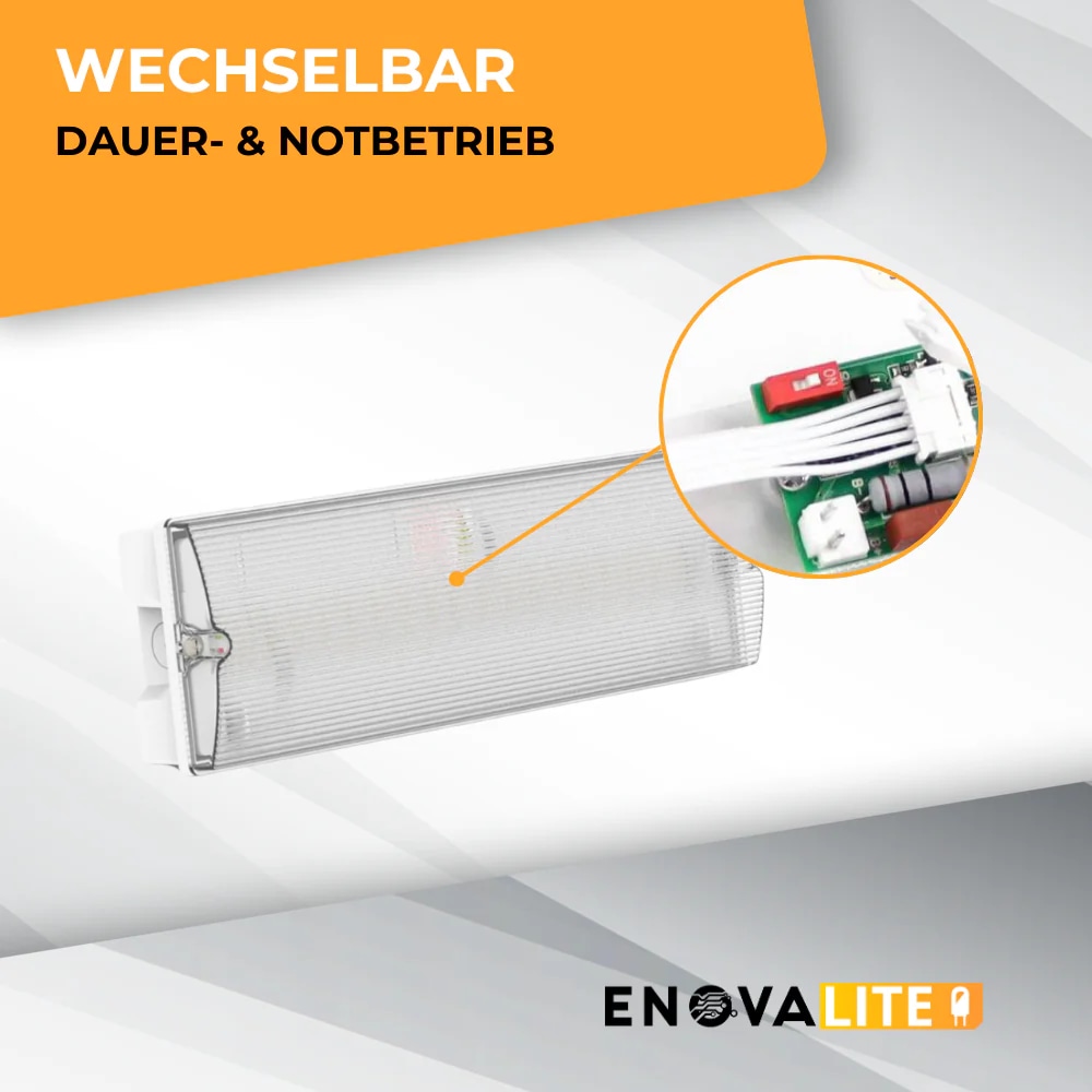 ENOVALITE LED-Fluchtwegeleuchte inkl. 8 h Notstromakku ENOVALITE LED-Fluchtwegeleuchte inkl. 8 h Notstromakku