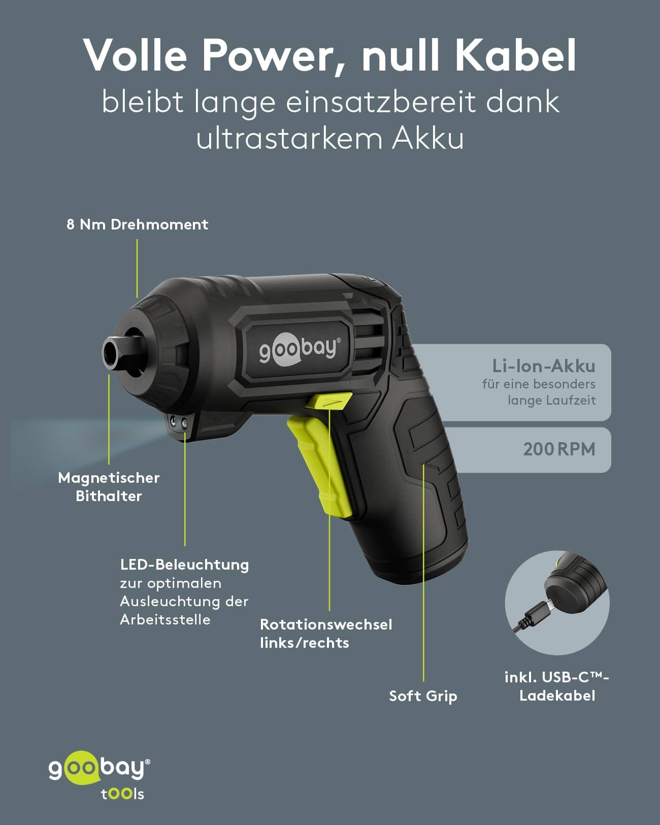 GOOBAY TOOLS 4in1 Mini-Akkuschrauber-Set, 77817, 35-teilig GOOBAY TOOLS 4in1 Mini-Akkuschrauber-Set, 77817, 35-teilig