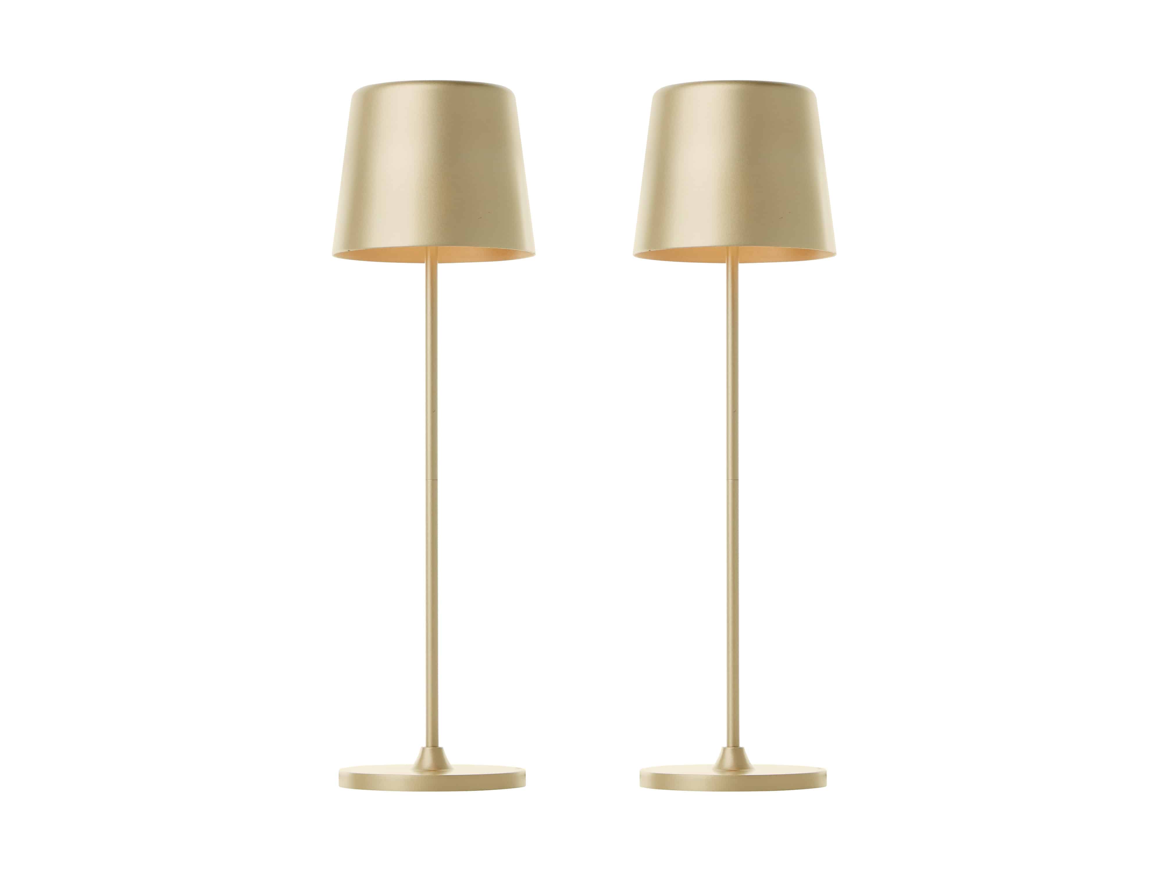 BRILLIANT LED-Akku-Tischleuchte Kaami, 2 W, 310 lm, 3000 K, gold, 2er Set BRILLIANT LED-Akku-Tischleuchte Kaami, 2 W, 310 lm, 3000 K, gold, 2er Set