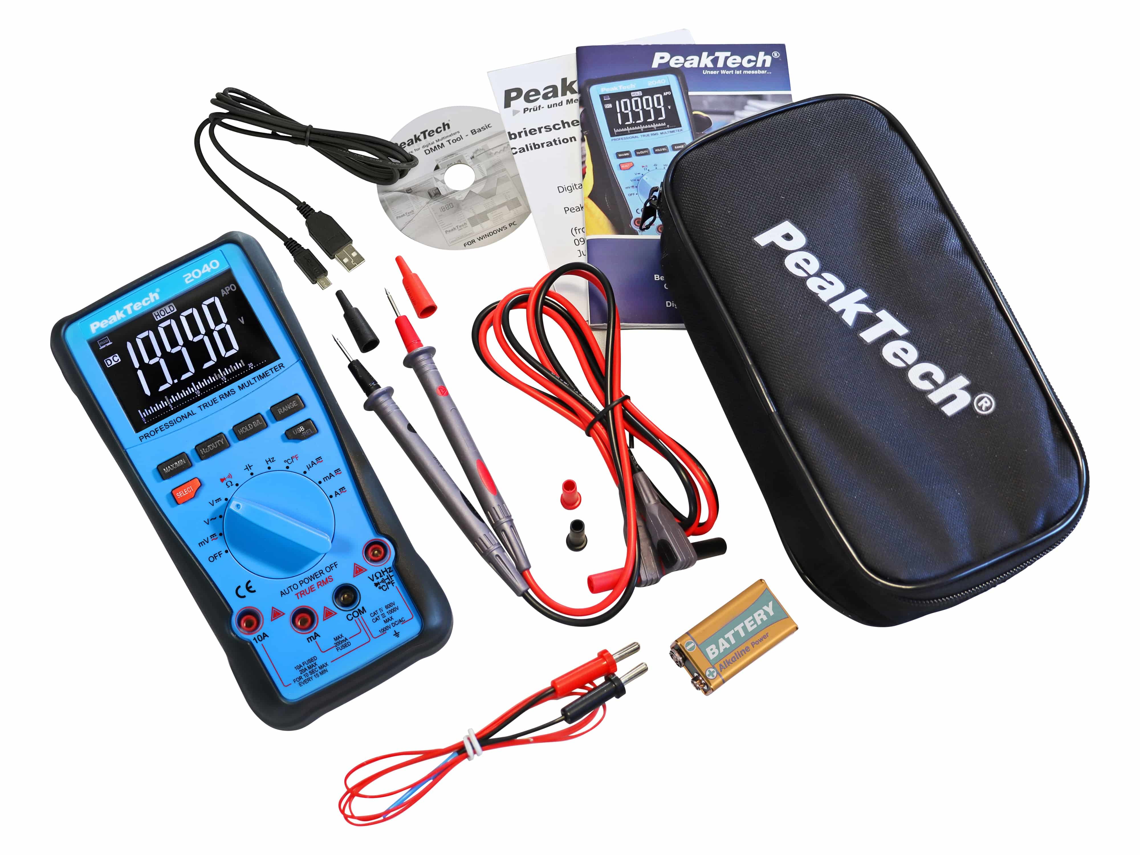 PEAKTECH True RMS Multimeter, P 2040, 20.000 Counts, USB PEAKTECH True RMS Multimeter, P 2040, 20.000 Counts, USB