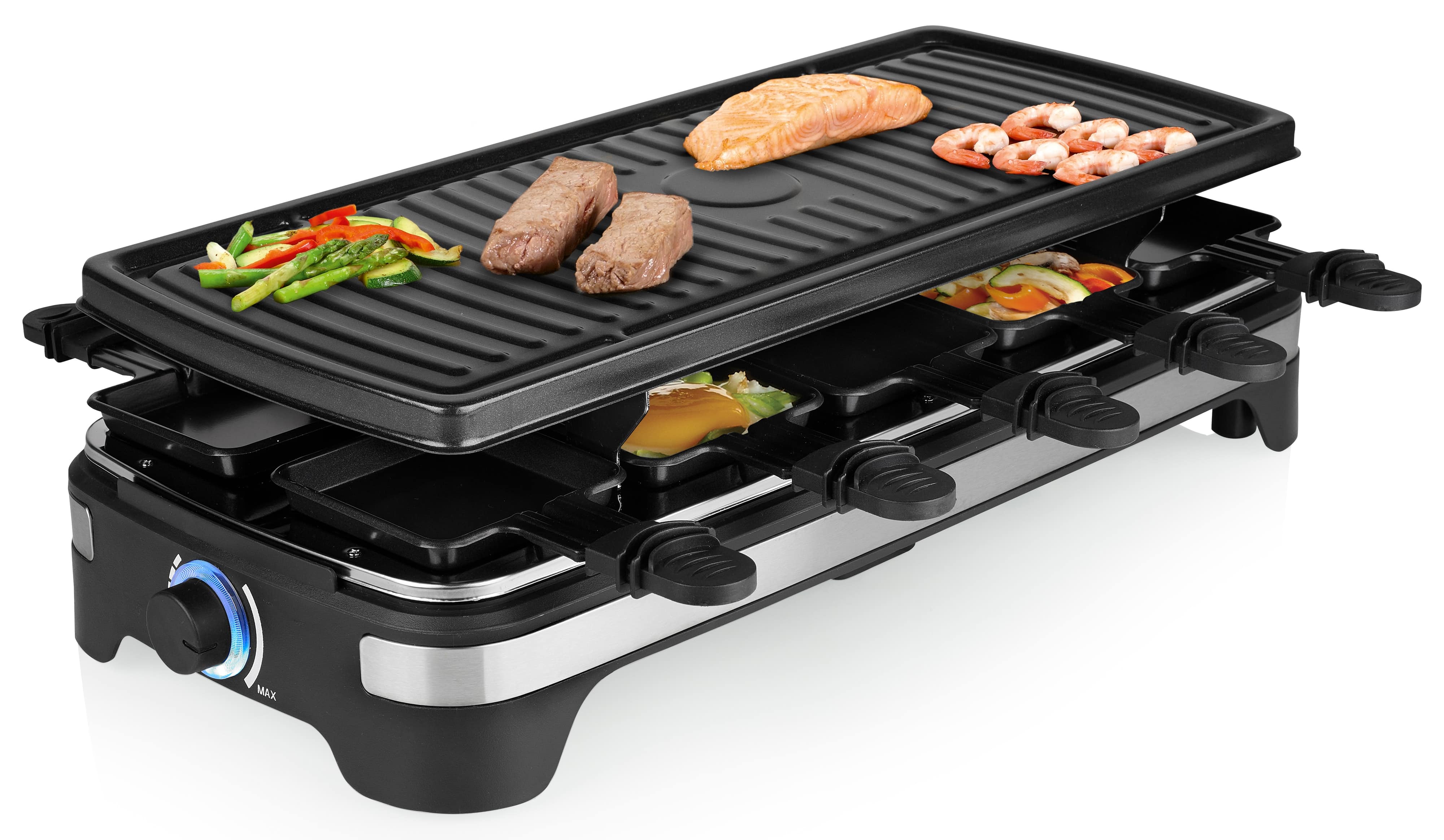 PRINCESS Raclette 10, 1500 W, 10 Personen, regelbares Thermostat PRINCESS Raclette 10, 1500 W, 10 Personen, regelbares Thermostat