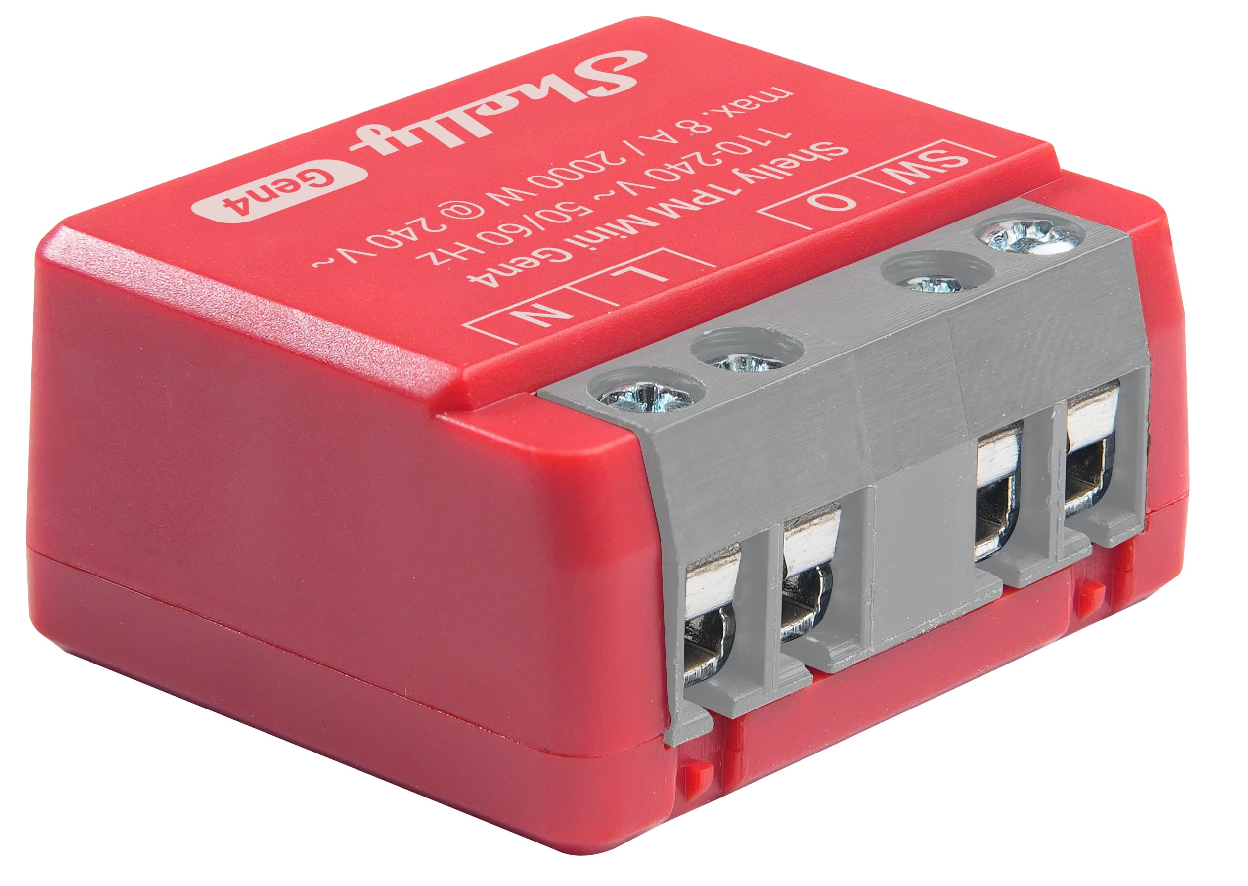 SHELLY Relais 1PM Mini Gen4, 8 A, WLAN, Bluetooth, rot SHELLY Relais 1PM Mini Gen4, 8 A, WLAN, Bluetooth, rot