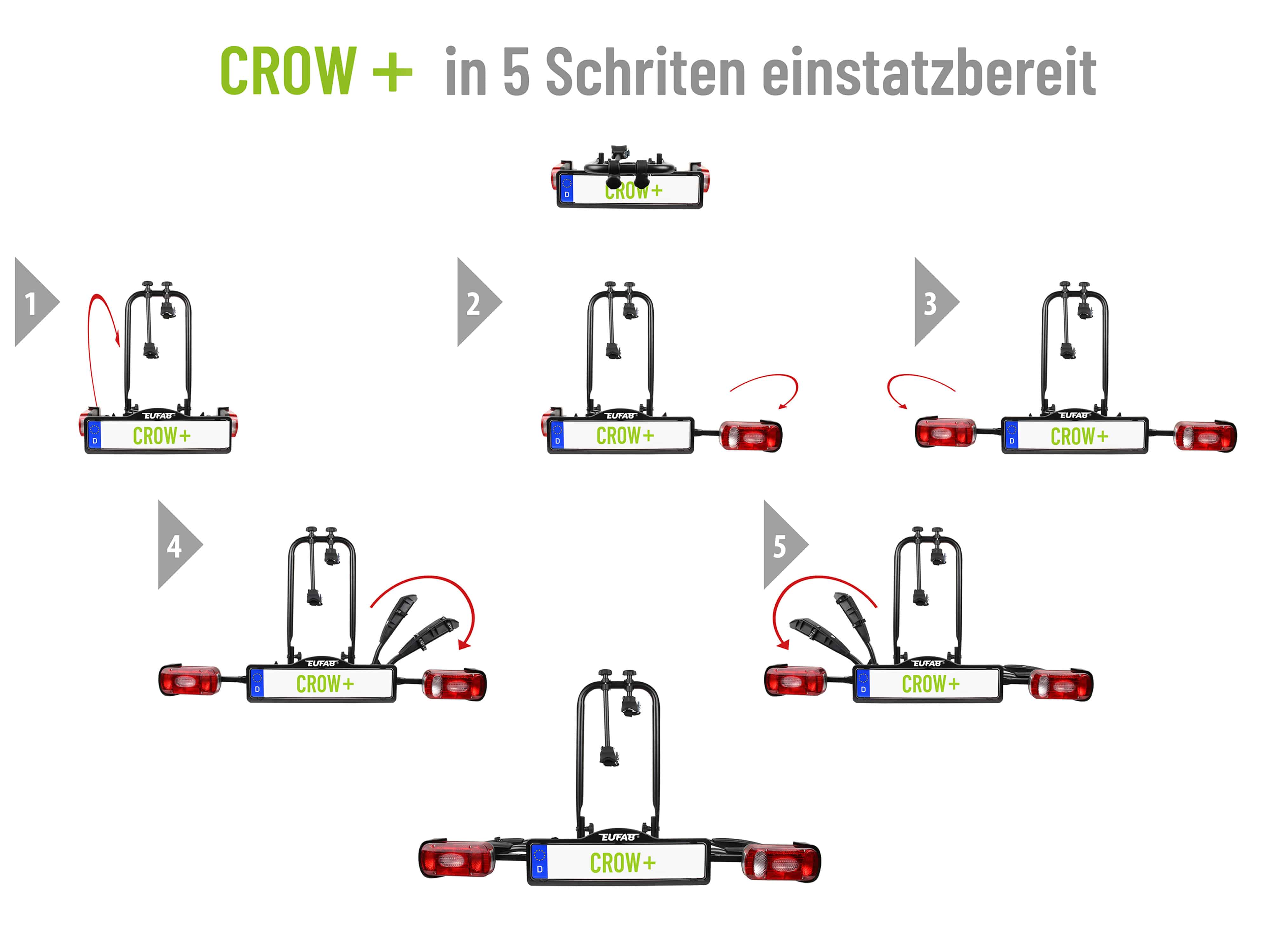 EUFAB Fahrradträger, CROW PLUS, 11582, für 2 Fahrräder EUFAB Fahrradträger, CROW PLUS, 11582, für 2 Fahrräder