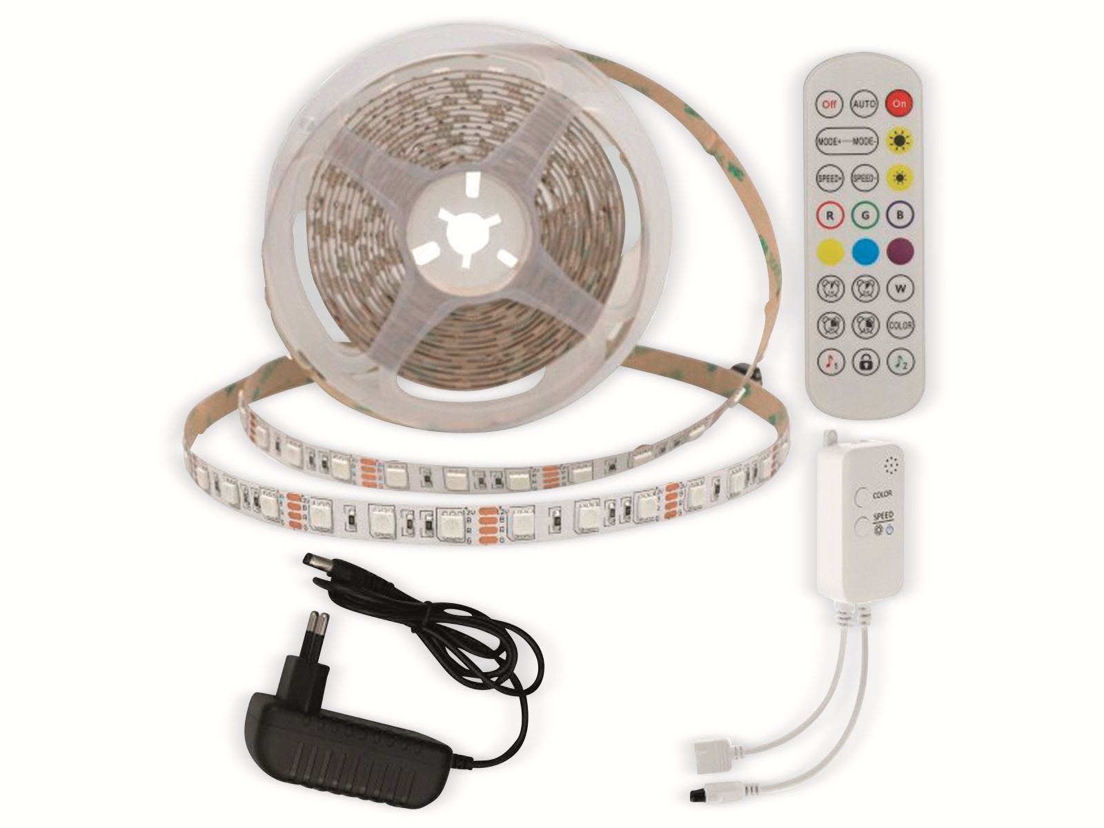 OPTONICA LED-Strip, RGB 4329, 12 V, 60 LEDs, EEK: G, 36 W, 2400 lm, mit Fernbedienung, App, 5 m OPTONICA LED-Strip, RGB 4329, 12 V, 60 LEDs, EEK: G, 36 W, 2400 lm, mit Fernbedienung, App, 5 m