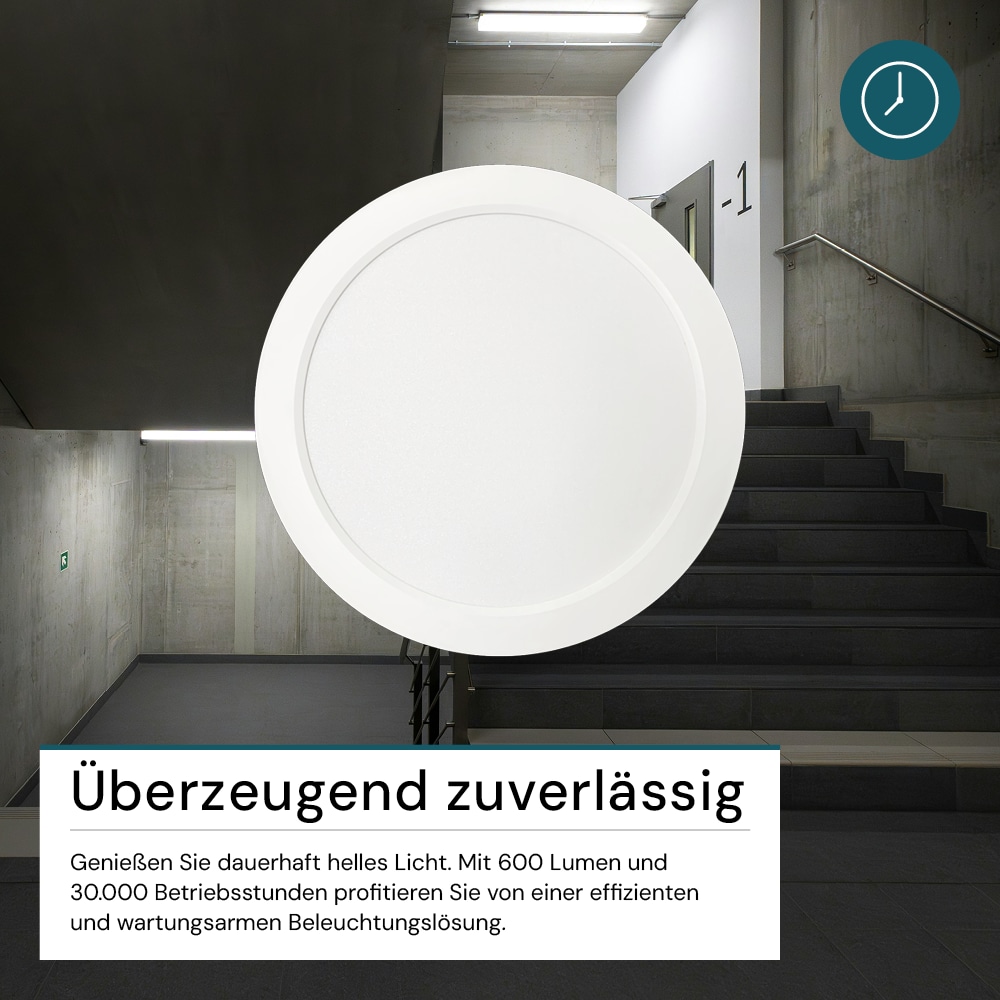 LUXULA LED-Deckenleuchte, 6W, EEK: F, 600lm, CCT, IP44, rund, weiß LUXULA LED-Deckenleuchte, 6W, EEK: F, 600lm, CCT, IP44, rund, weiß