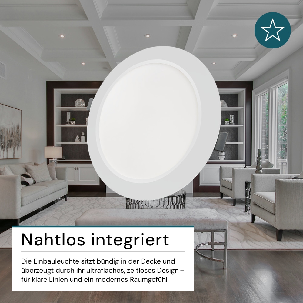 LUXULA LED-Einbauleuchte, 6W, EEK: F, 600lm, CCT, IP44, weiß LUXULA LED-Einbauleuchte, 6W, EEK: F, 600lm, CCT, IP44, weiß