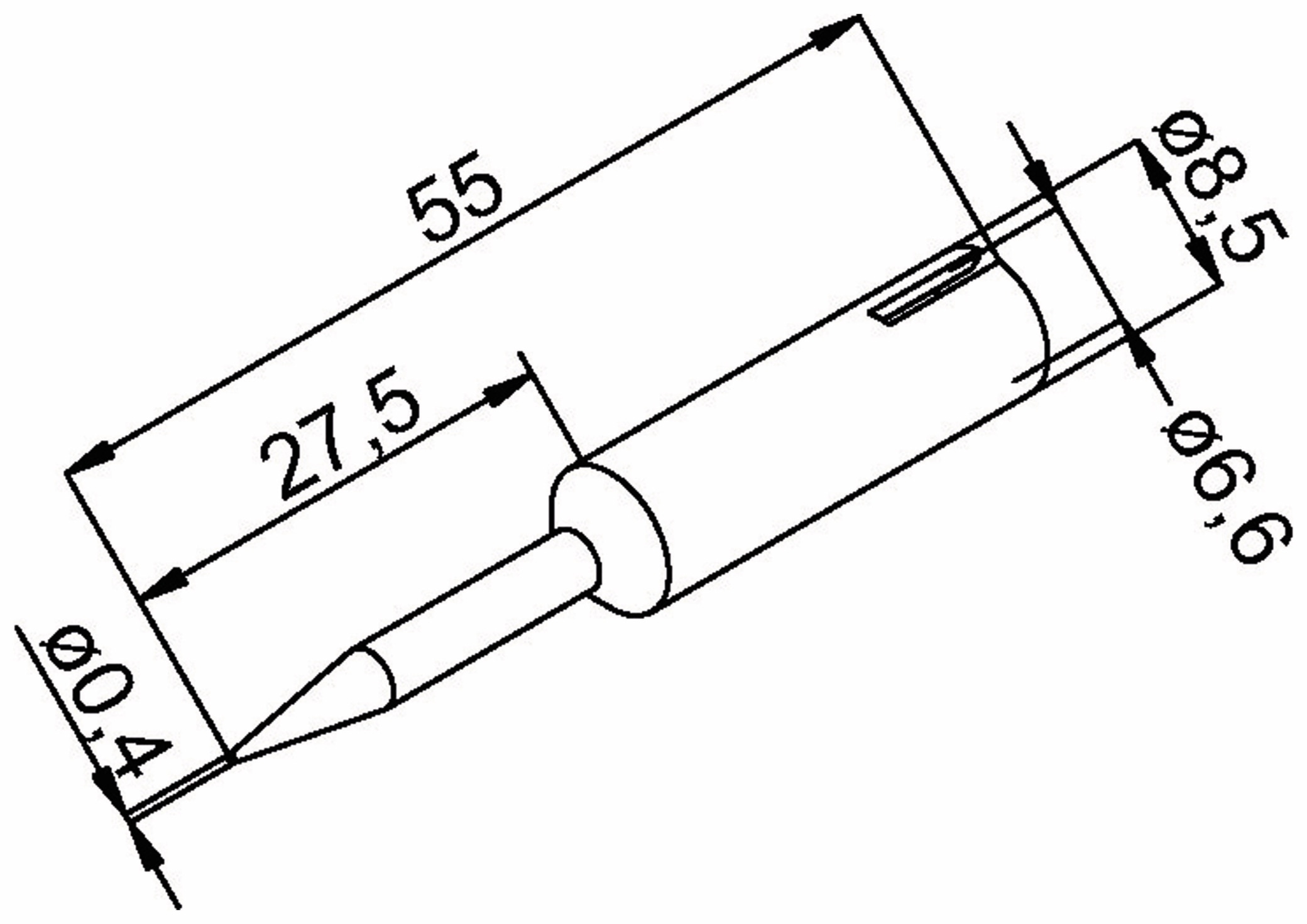 ERSA Lötspitze, 0832UDLF/SB, bleistiftspitz, verlängert, 0,4 mm ERSA Lötspitze, 0832UDLF/SB, bleistiftspitz, verlängert, 0,4 mm