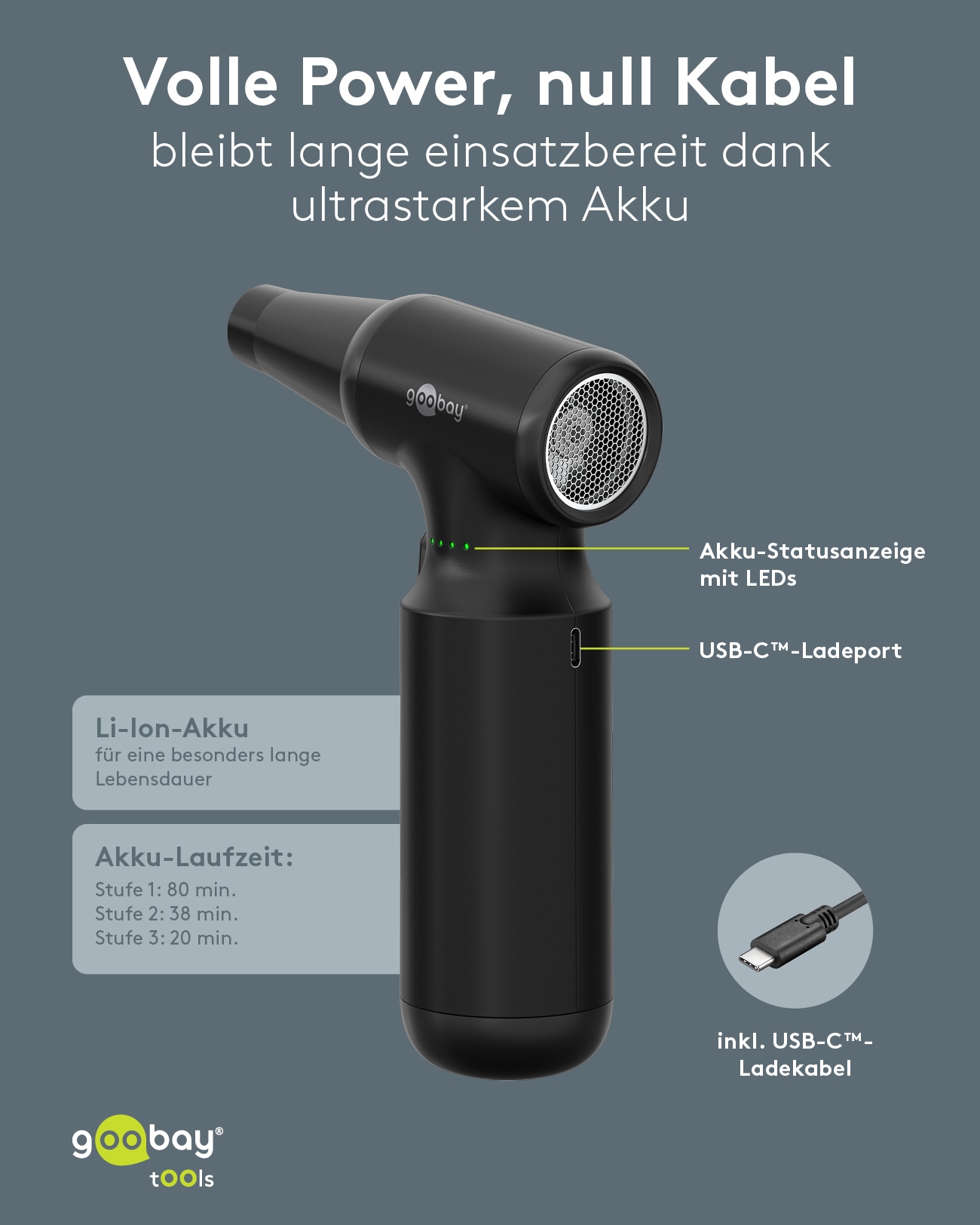 GOOBAY TOOLS Staubgebläse Advanced, 100 W, mit 11 Aufsätzen GOOBAY TOOLS Staubgebläse Advanced, 100 W, mit 11 Aufsätzen