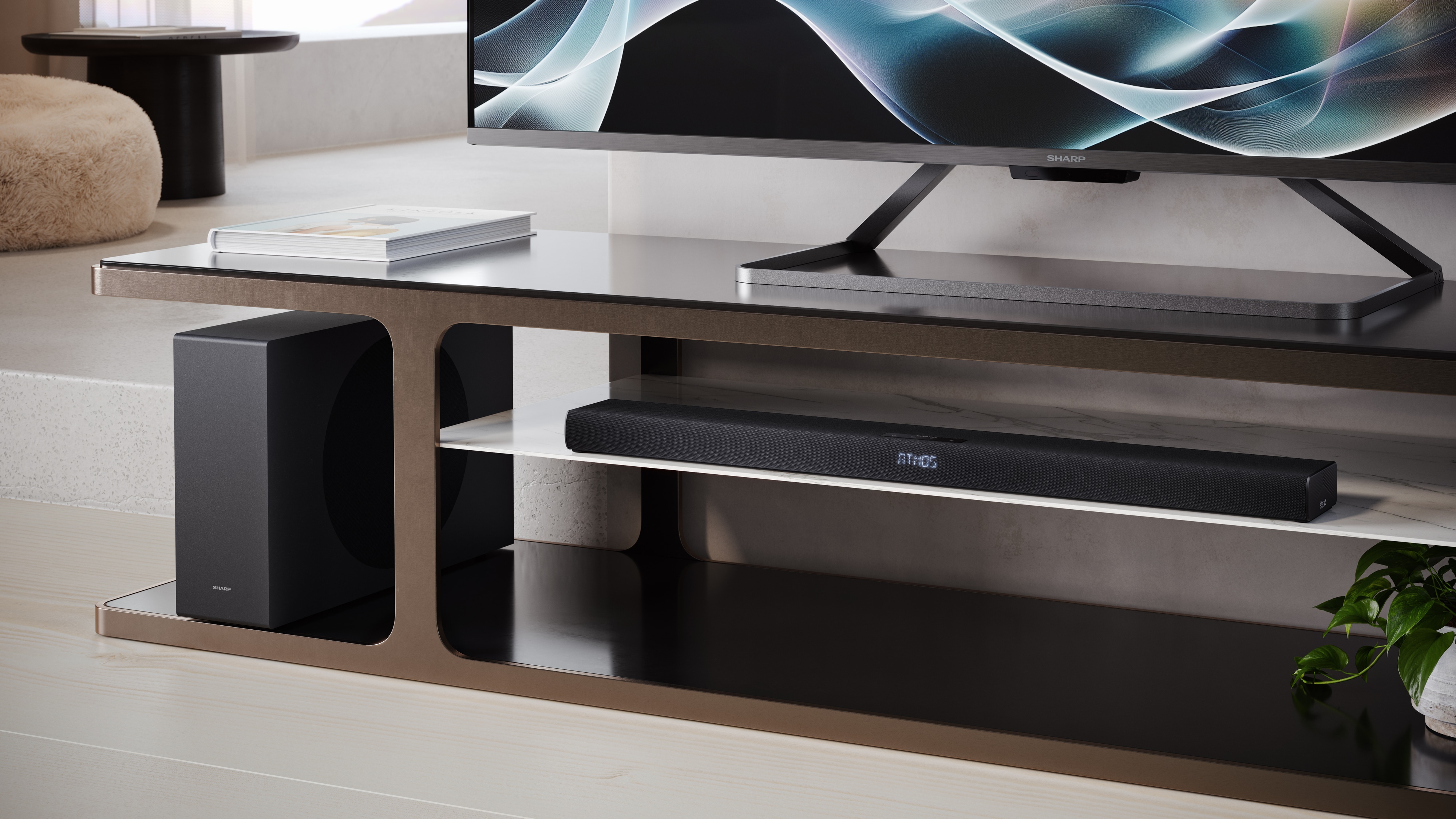 SHARP Soundbar HT-SBW320, 2.1-Kanal, Ultraflach, Dolby Atmos, DTS Virtual:X, Wireless Subwoofer, Bluetooth, Schwarz SHARP Soundbar HT-SBW320, 2.1-Kanal, Ultraflach, Dolby Atmos, DTS Virtual:X, Wireless Subwoofer, Bluetooth, Schwarz