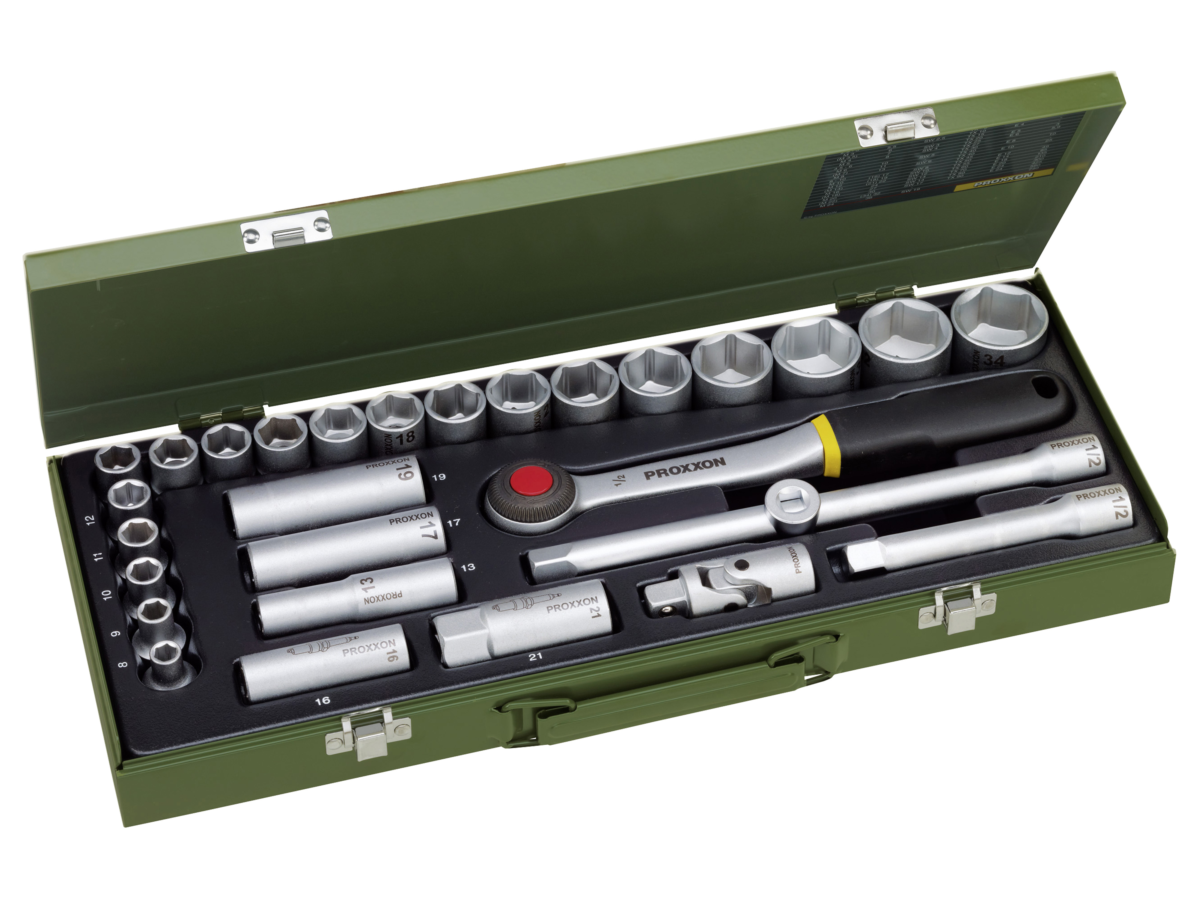 PROXXON Steckschlüsselsatz, 23000, 1/2", 29-teilig