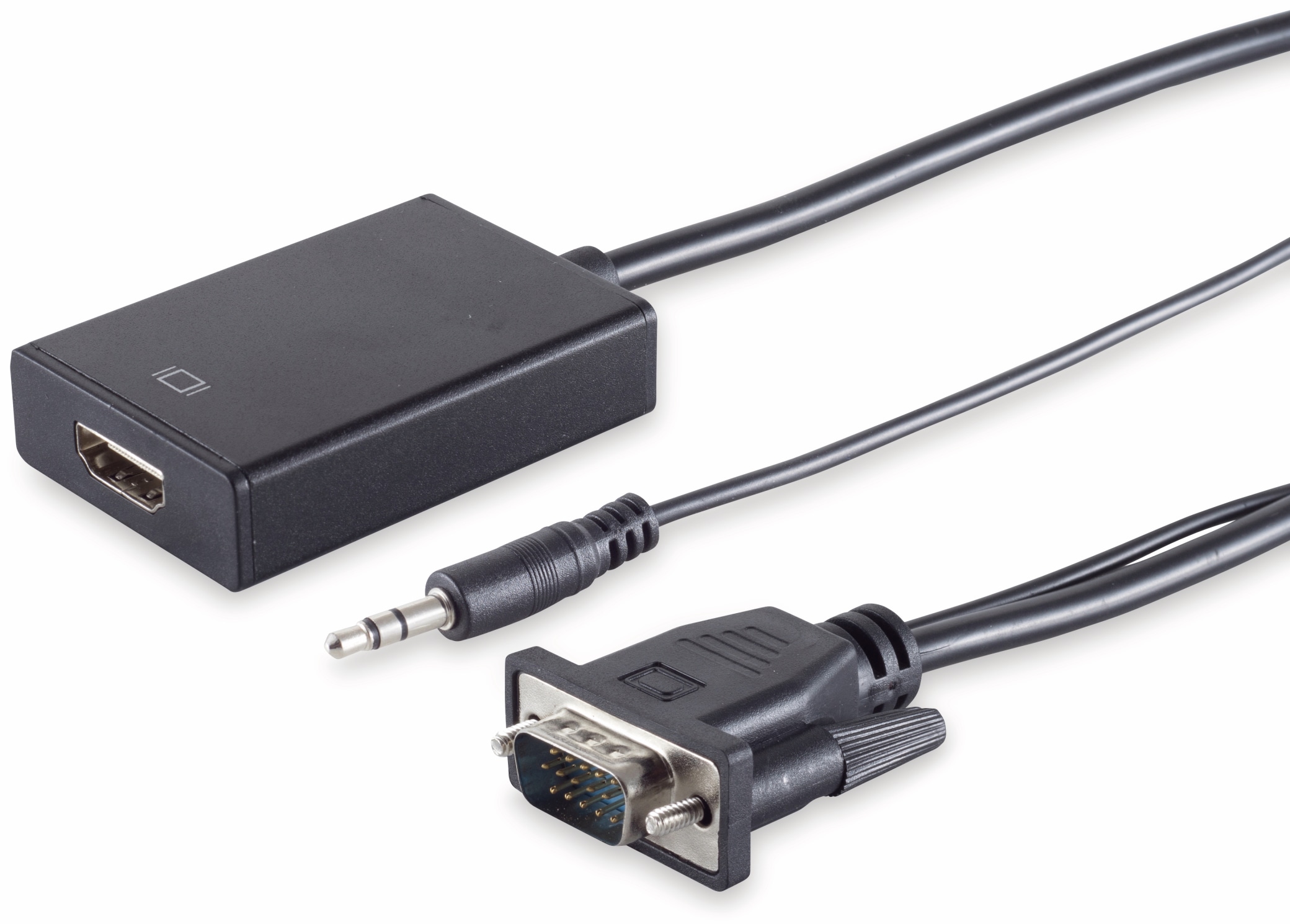 S-IMPULS VGA-Adapter, VGA-Stecker zu HDMI-Buchse, 1080p, 15 cm Kabel S-IMPULS VGA-Adapter, VGA-Stecker zu HDMI-Buchse, 1080p, 15 cm Kabel