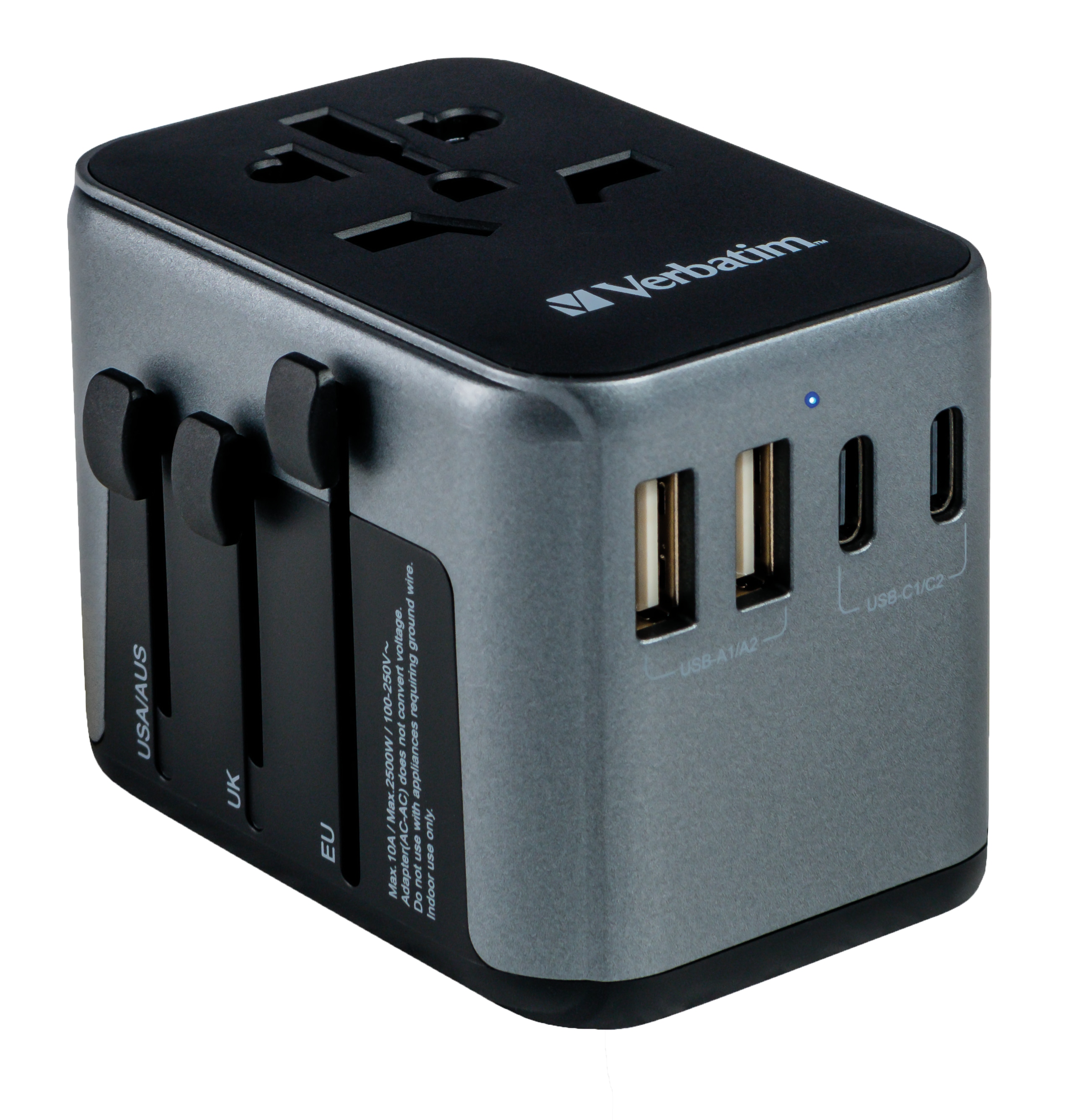 VERBATIM Universal-Reise-Adapter UTA-03, 1x Stromstecker, 2x USB-A, 3x USB-C VERBATIM Universal-Reise-Adapter UTA-03, 1x Stromstecker, 2x USB-A, 3x USB-C
