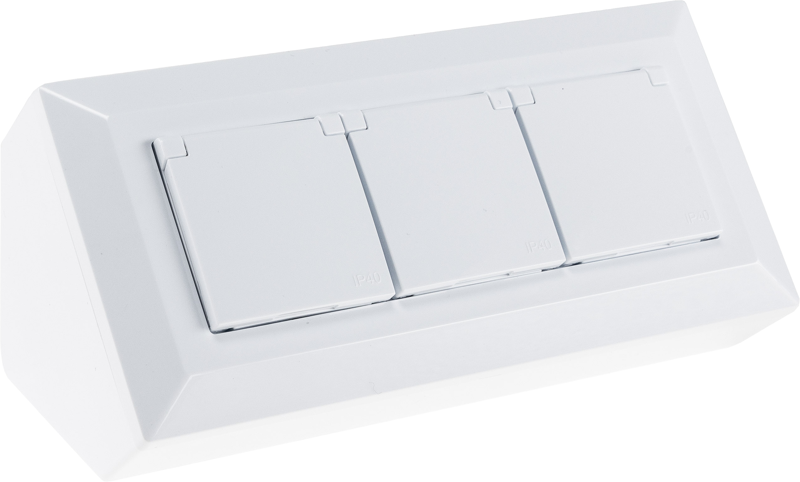CHILITEC Steckdosenblock 23950, 2-fach, mit Schutzklappen, USB-A+C, weiß