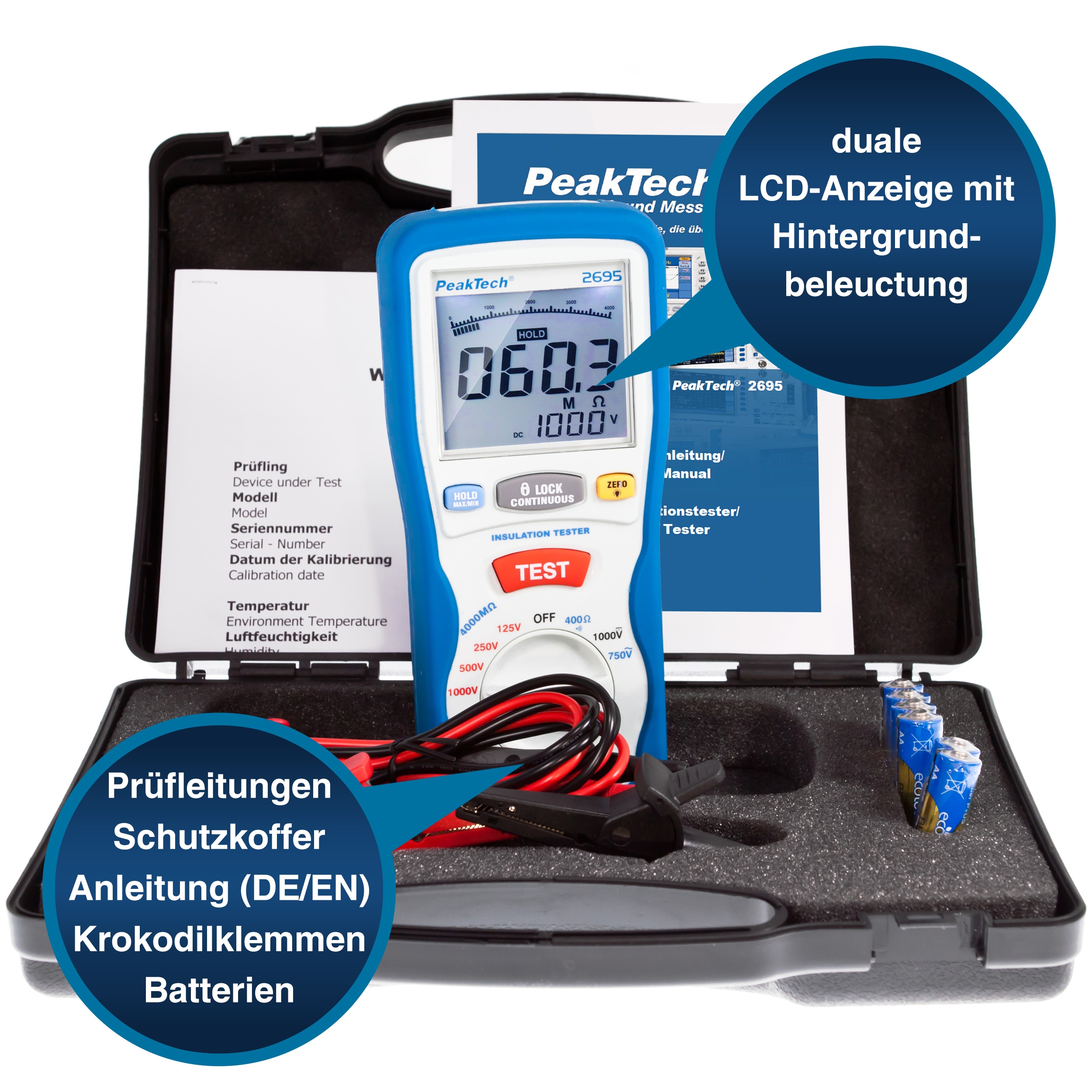 PEAKTECH Isolationsmessgerät, P 2695 PEAKTECH Isolationsmessgerät, P 2695