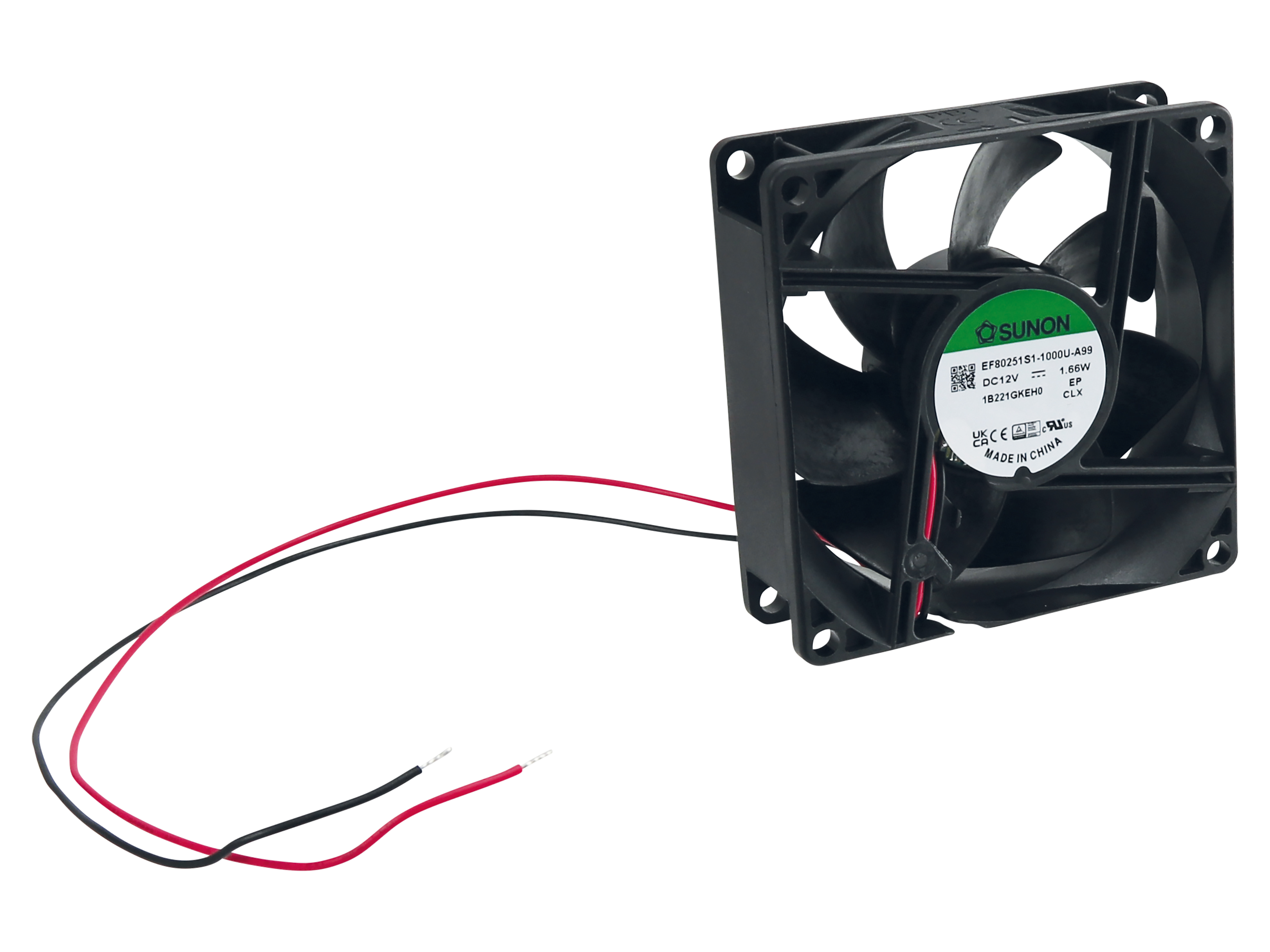 SUNON Axiallüfter EF80251S11000UA99, 80x80x25, 12V, 1,66W SUNON Axiallüfter EF80251S11000UA99, 80x80x25, 12V, 1,66W