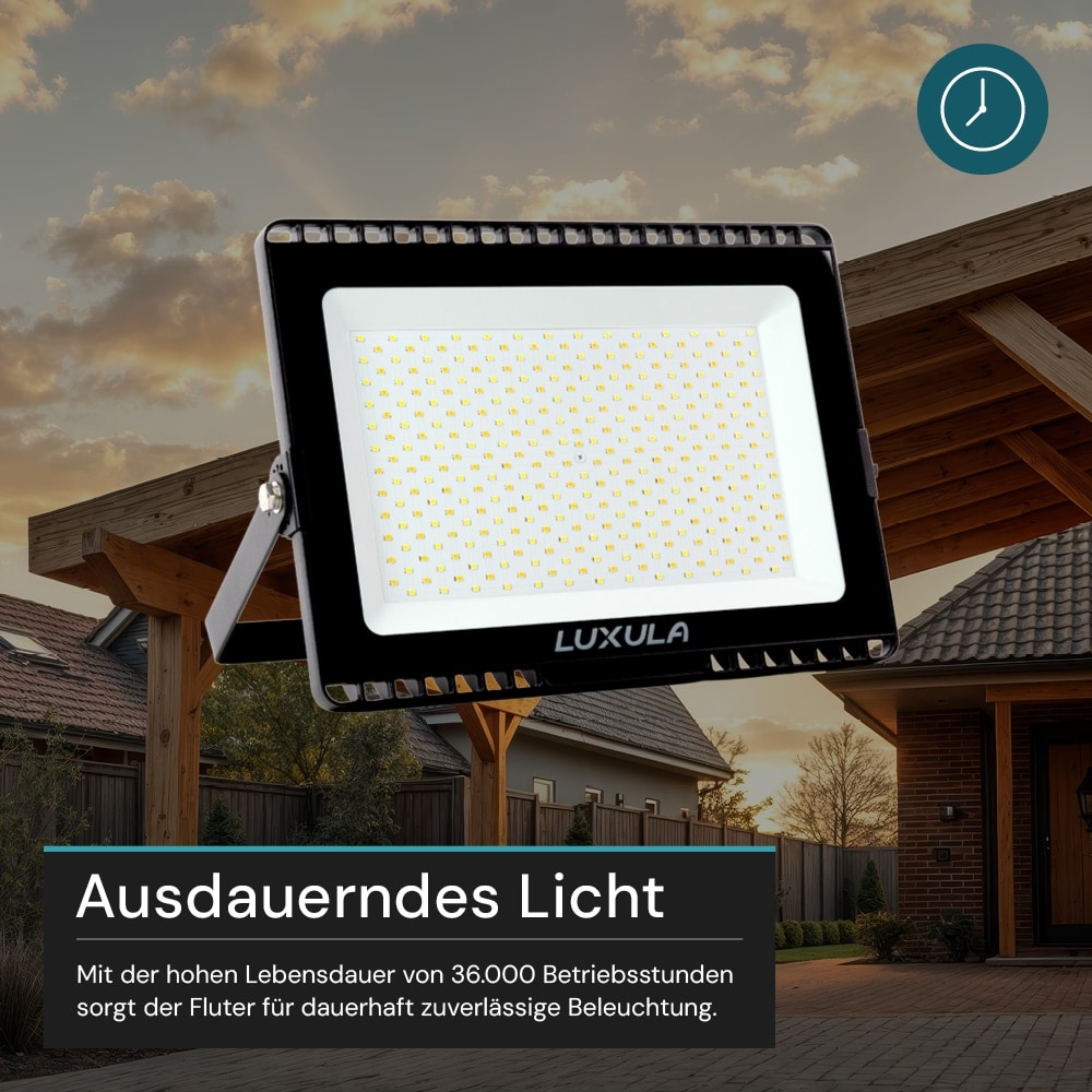 LUXULA LED-Fluter, EEK: F, 150W, 15000lm, CCT, schwarz LUXULA LED-Fluter, EEK: F, 150W, 15000lm, CCT, schwarz